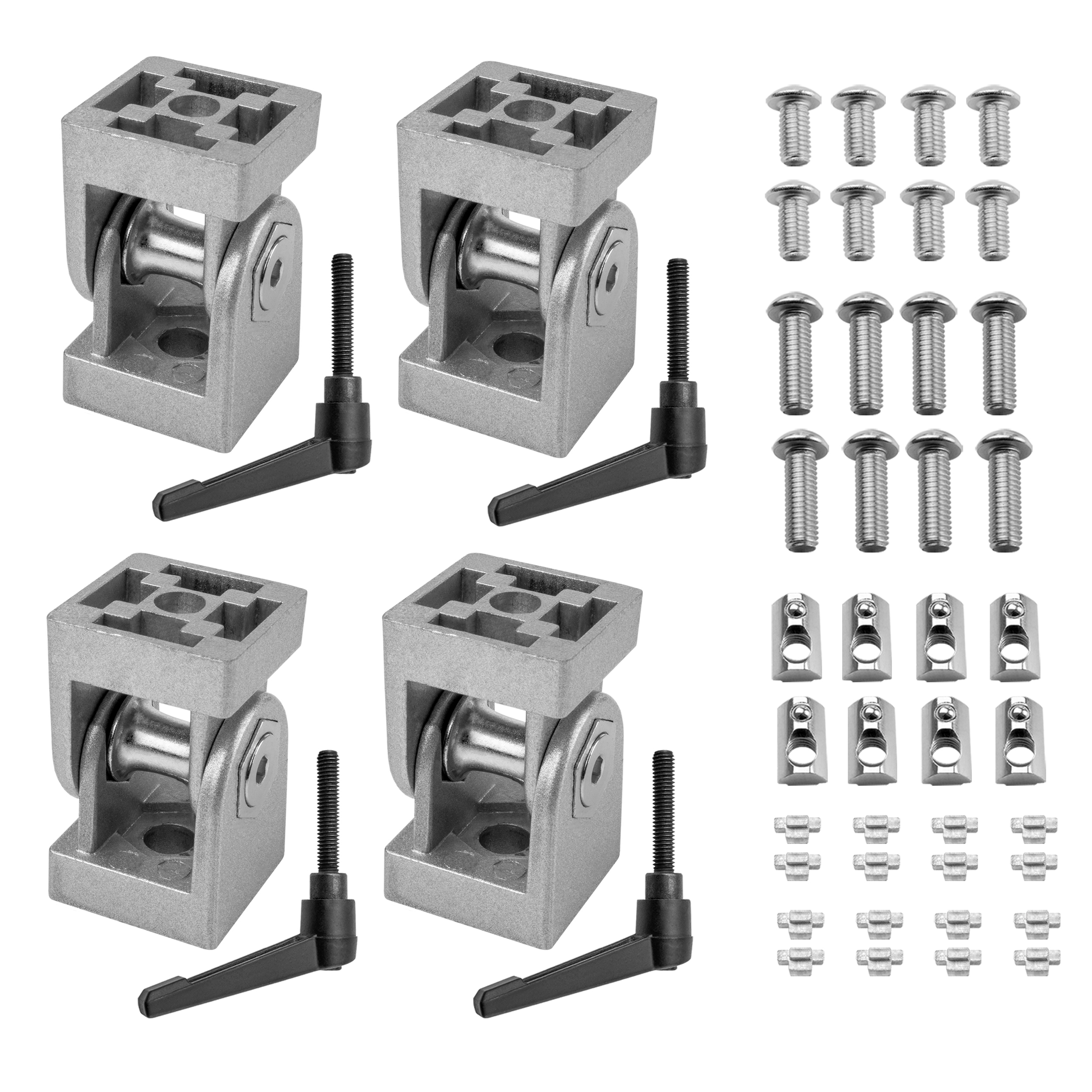 Gelenkverbinder Gelenk mit Klemmhebel Nut 8 für Aluprofil 30-er - 4 Stück