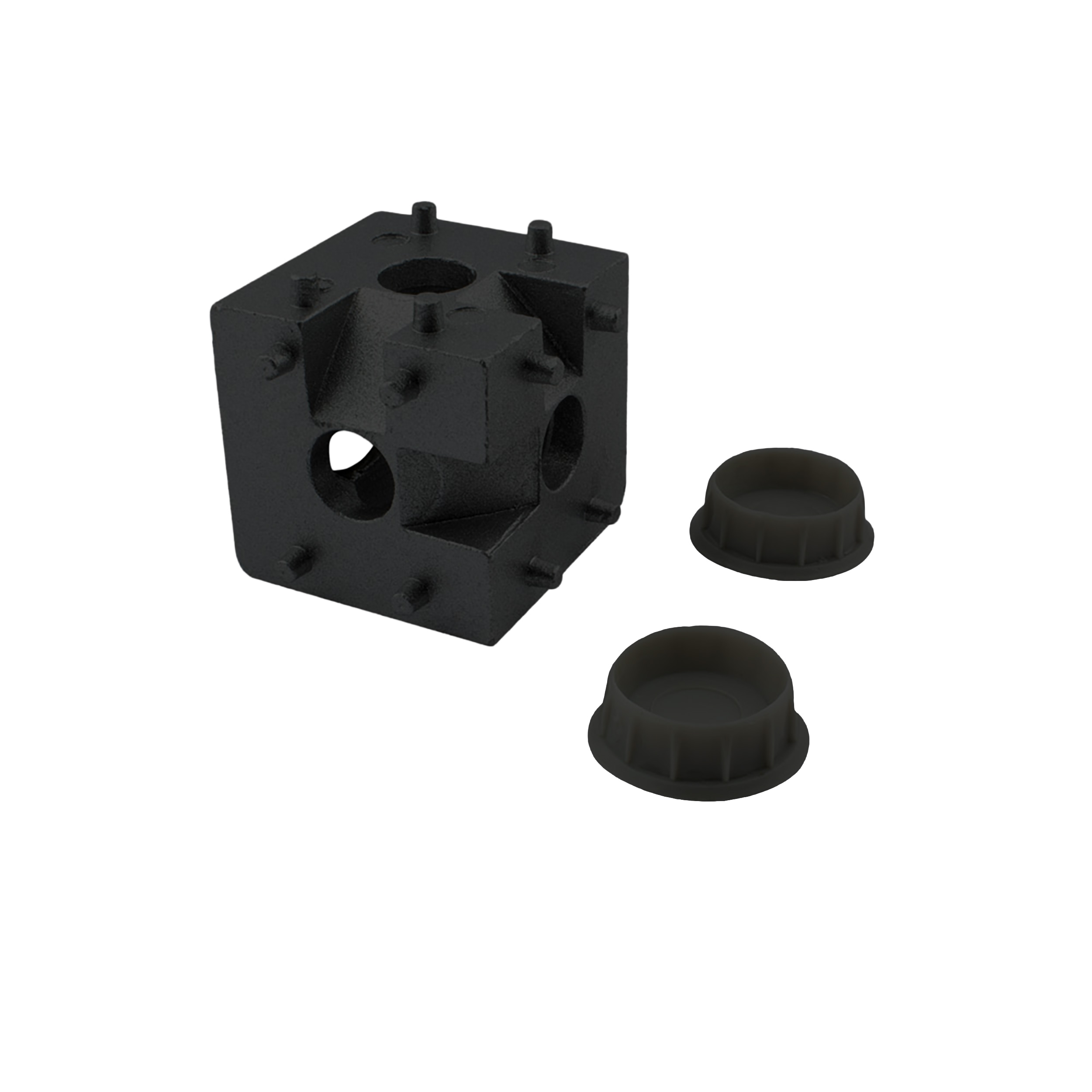 KLAK 30 - 3-Wege Würfelverbinder Eck-Verbinder Aluprofil 30x30 schwarz - 1 Stück