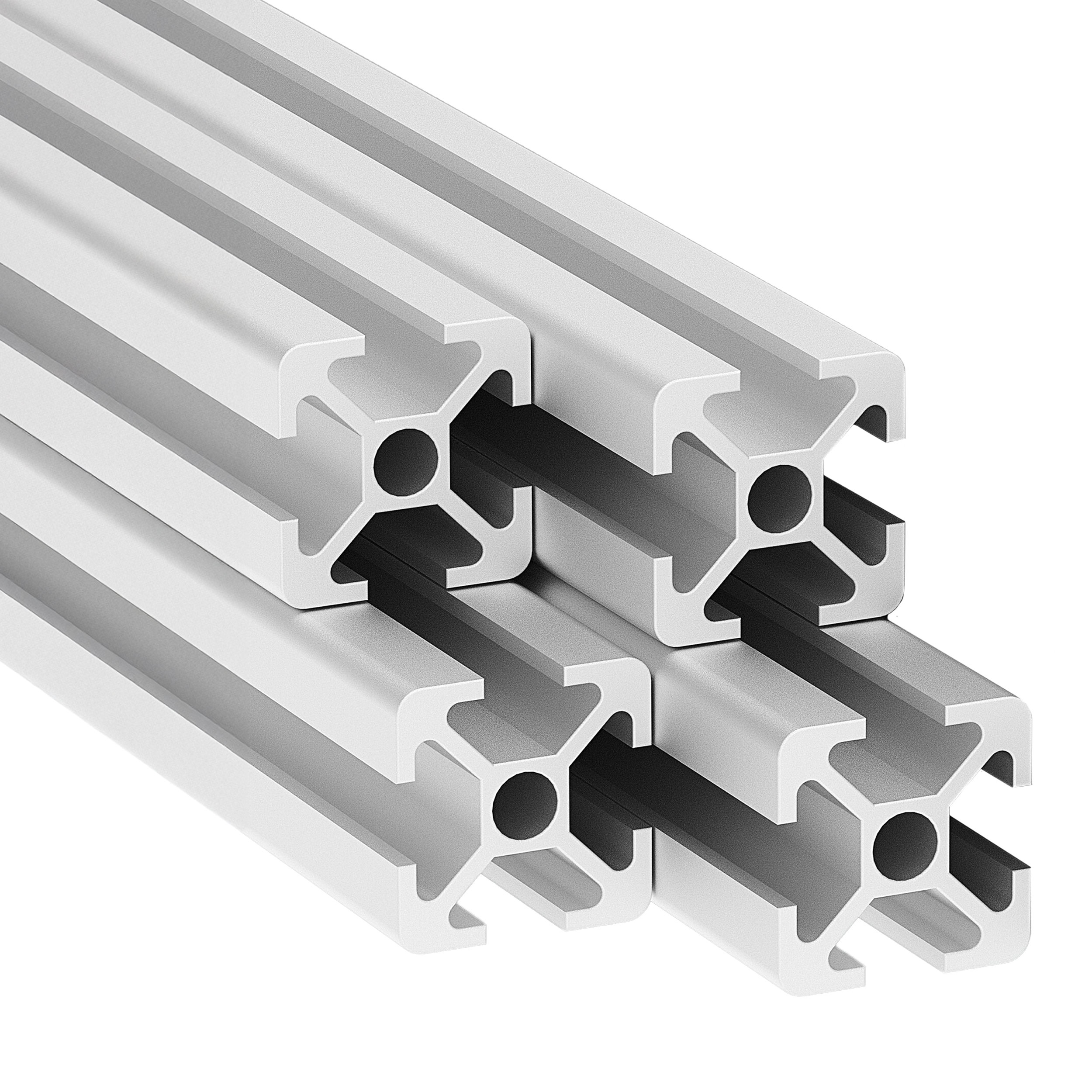 Alu Profil 4 Stück 20x20mm 3m System-, Montage-, Konstruktionsprofil Nut 6
