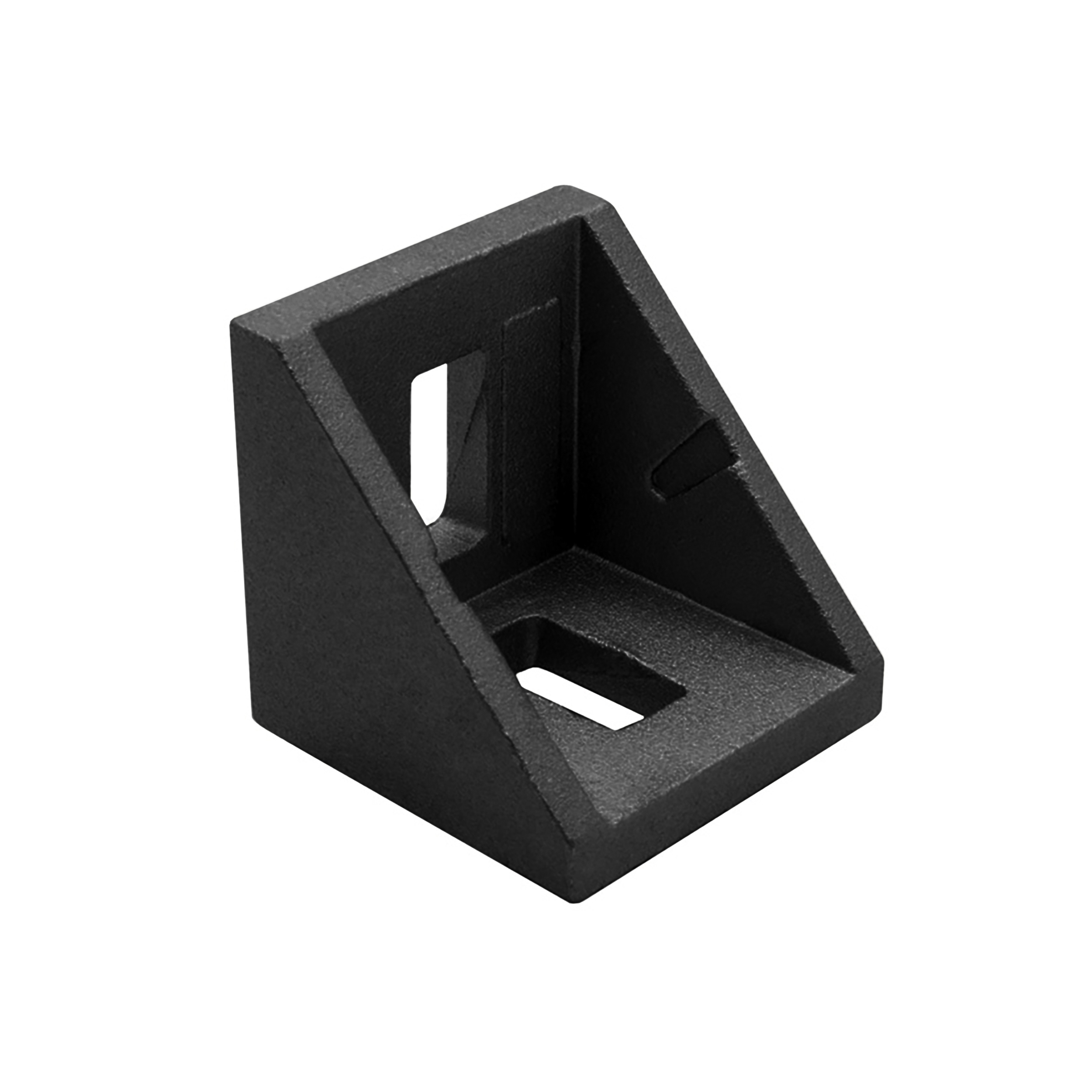 Befestigungswinkel ink. Schrauben und Nutensteine Nut 10 für Aluprofil 45-er schwarz 1 Stück + Abdeckkappe