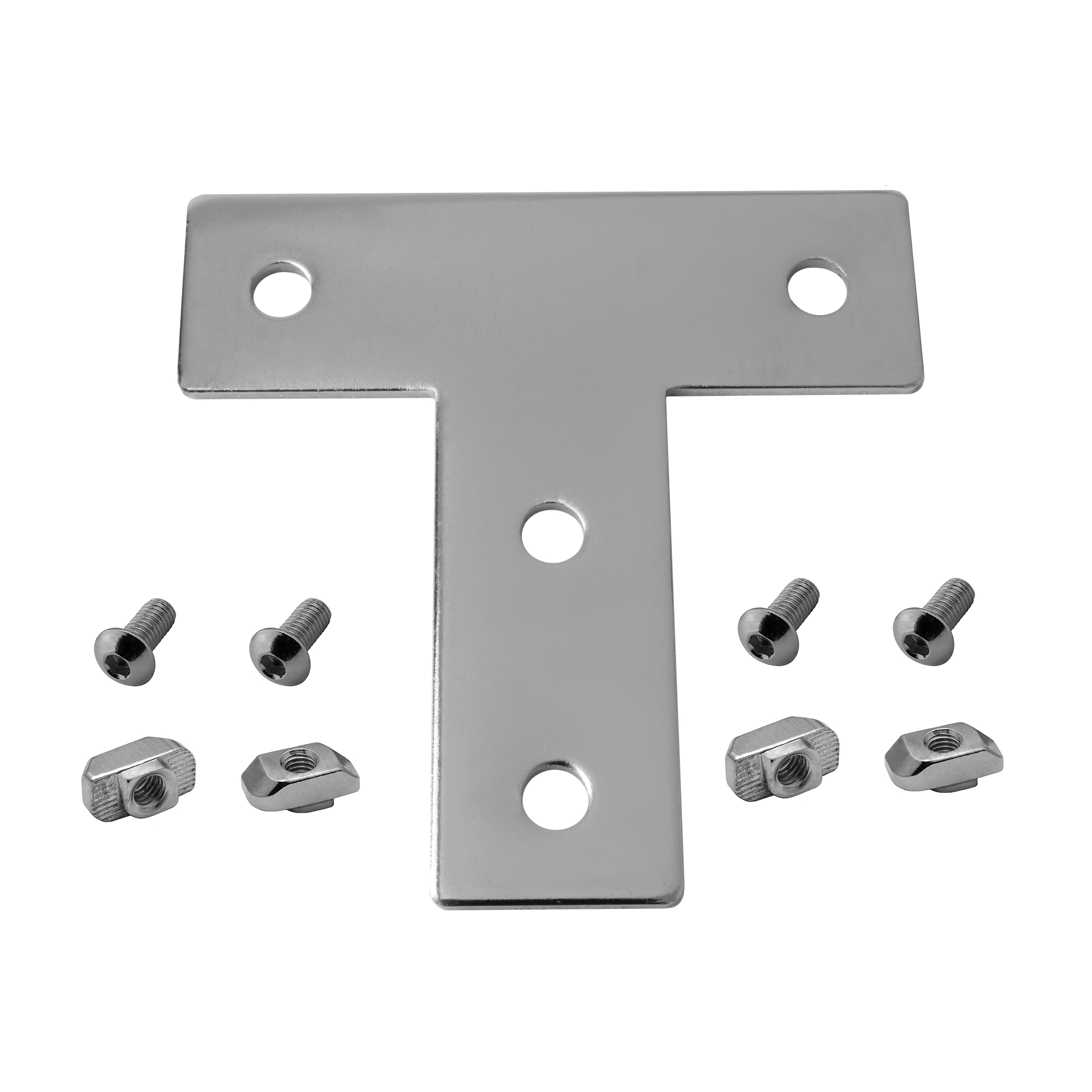 Verbinderplatte - T - 85x85mm Aussen Flachverbinder 30x30 Aluprofil Verbinderplatte - T - 85x85mm Aussen Flachverbinder 30x30 Aluprofil - 4 Stück