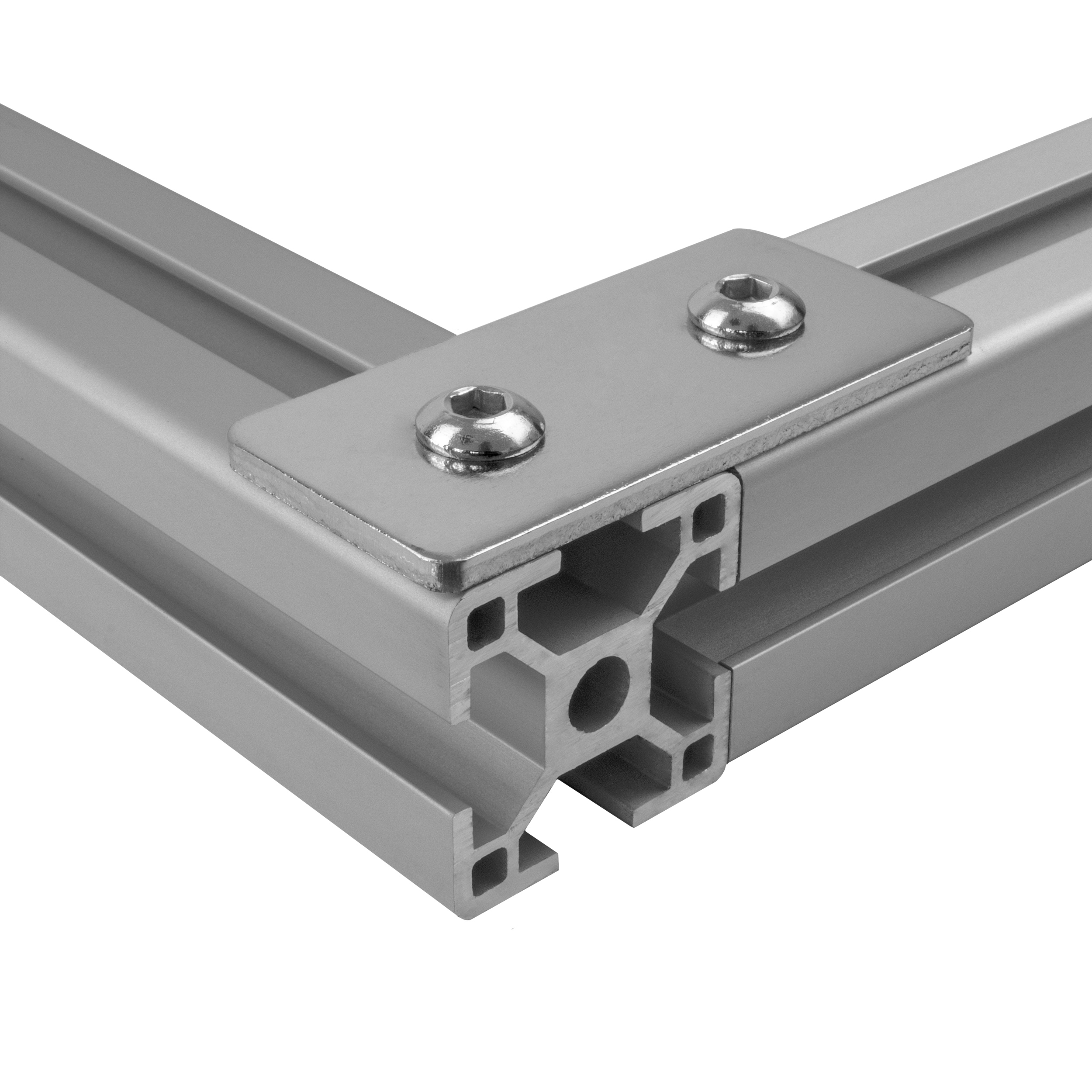 Verbinderplatte - I - 60x25mm Aussen Flachverbinder 30x30 Aluprofil - 4 Stück inkl. Verschraubung