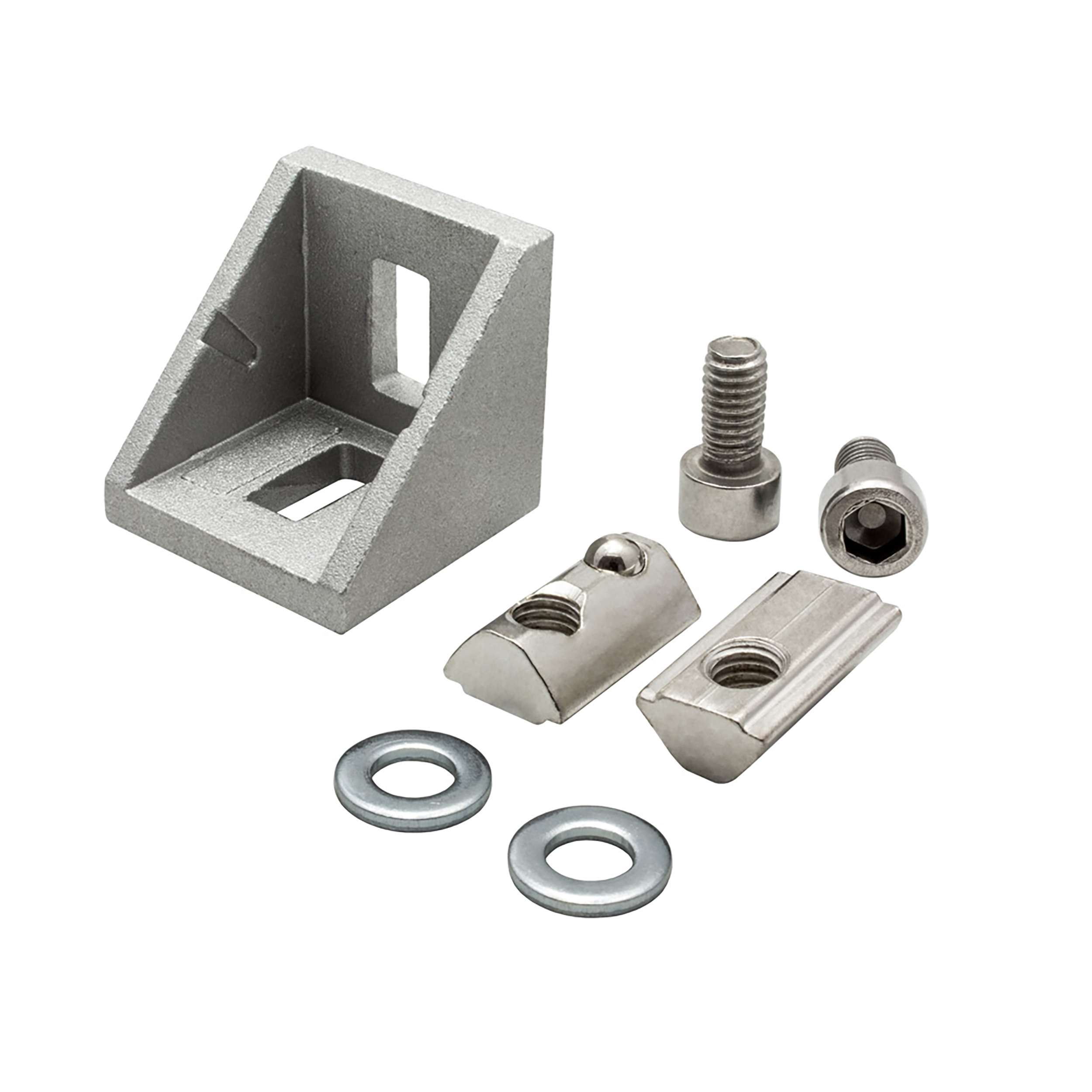 Befestigungswinkel ink. Schrauben und Nutensteine Nut 8 für Aluprofil 30-er 1 Stück Befestigungswinkel ink. Schrauben und Nutensteine Nut 8 für Aluprofil 30-er 1 Stück