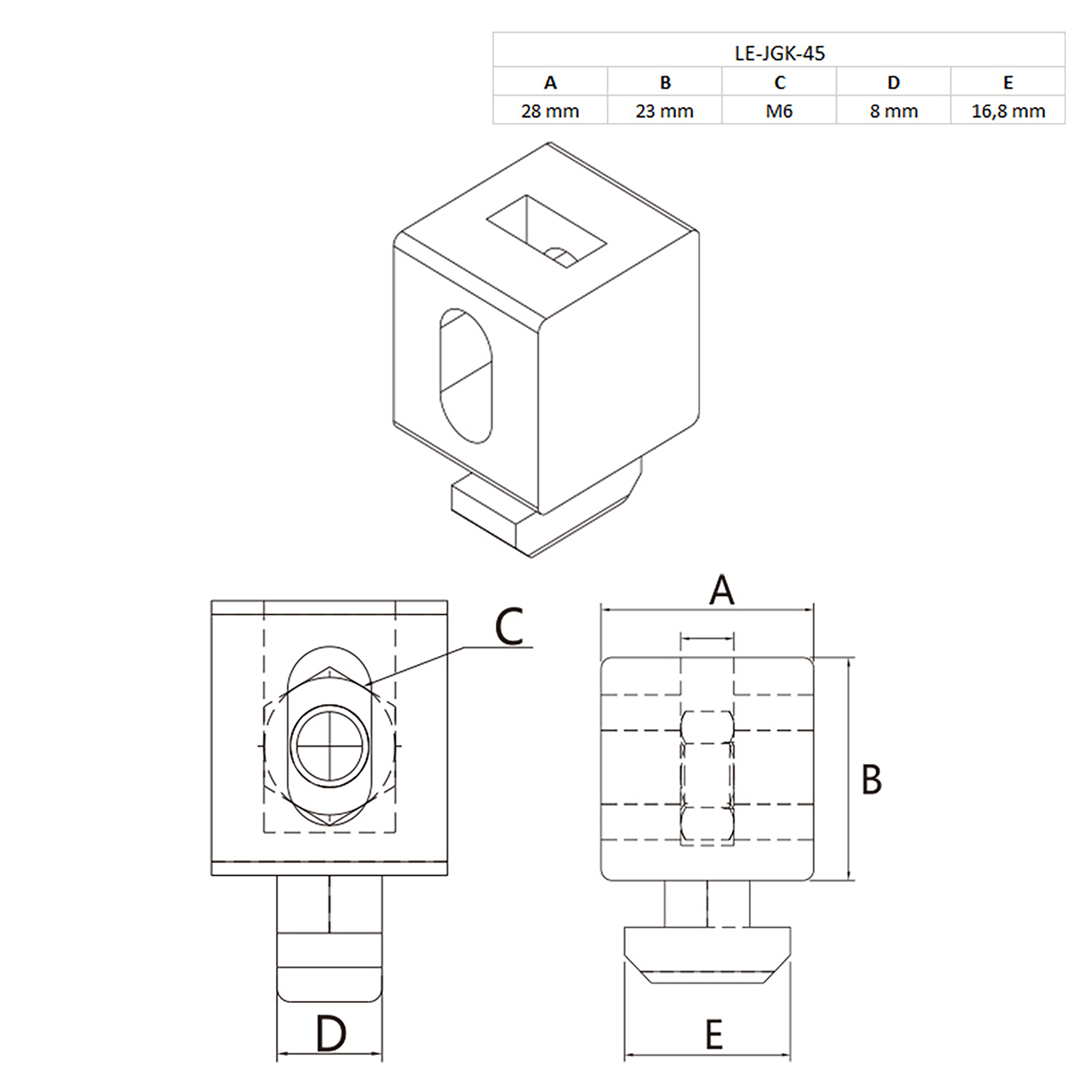 Verbindungsblock Uniblock Nut 10 Kunststoff M6 für Aluprofil 45-er 1 Stück Verbindungsblock Uniblock Nut 10 Kunststoff M6 für Aluprofil 45-er 1 Stück