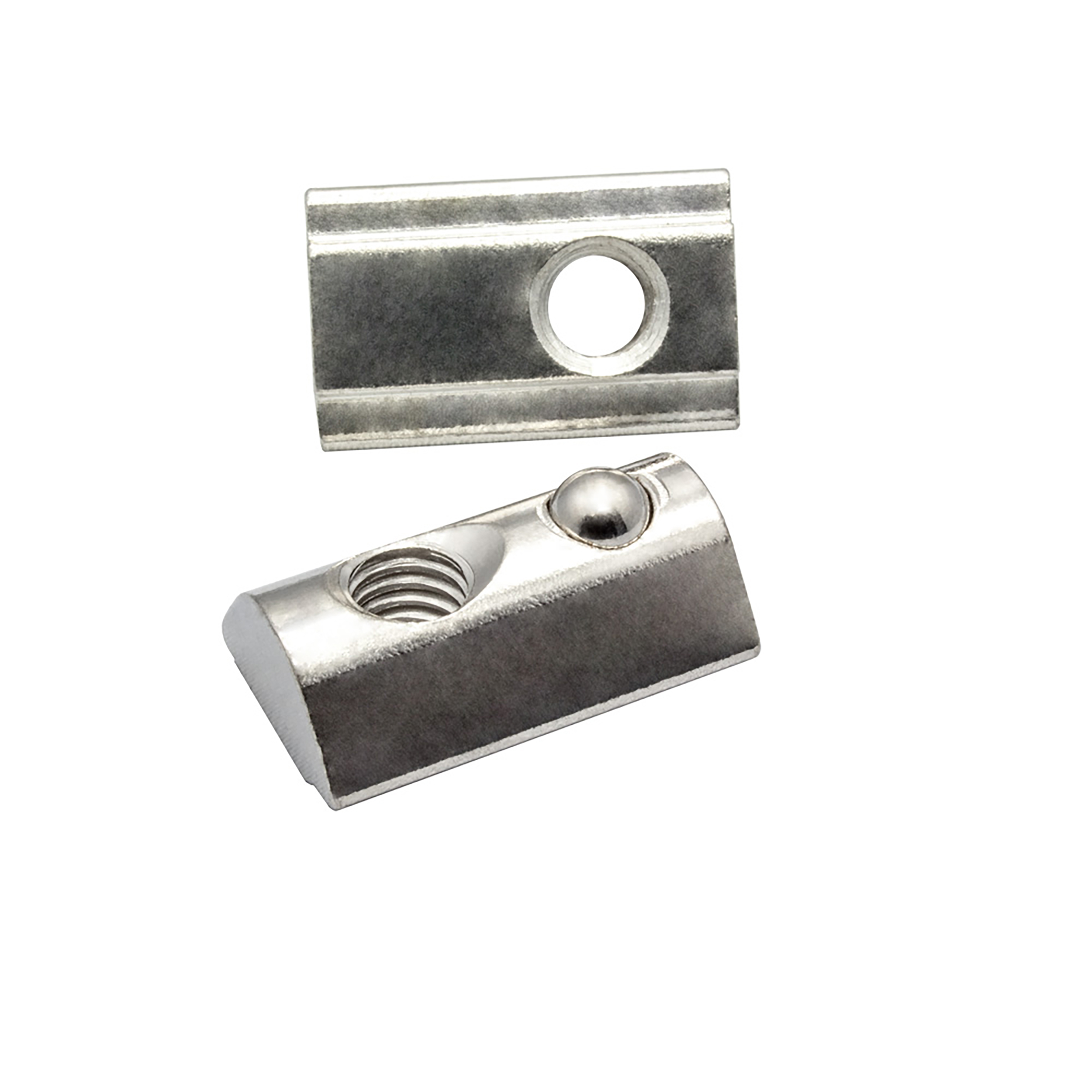 Edelstahl Nutenstein mit Federkugel und Steg M6 Nut 8 für Aluprofil 40-er - 10 Stück Edelstahl Nutenstein mit Federkugel und Steg M6 Nut 8 für Aluprofil 40-er - 10 Stück