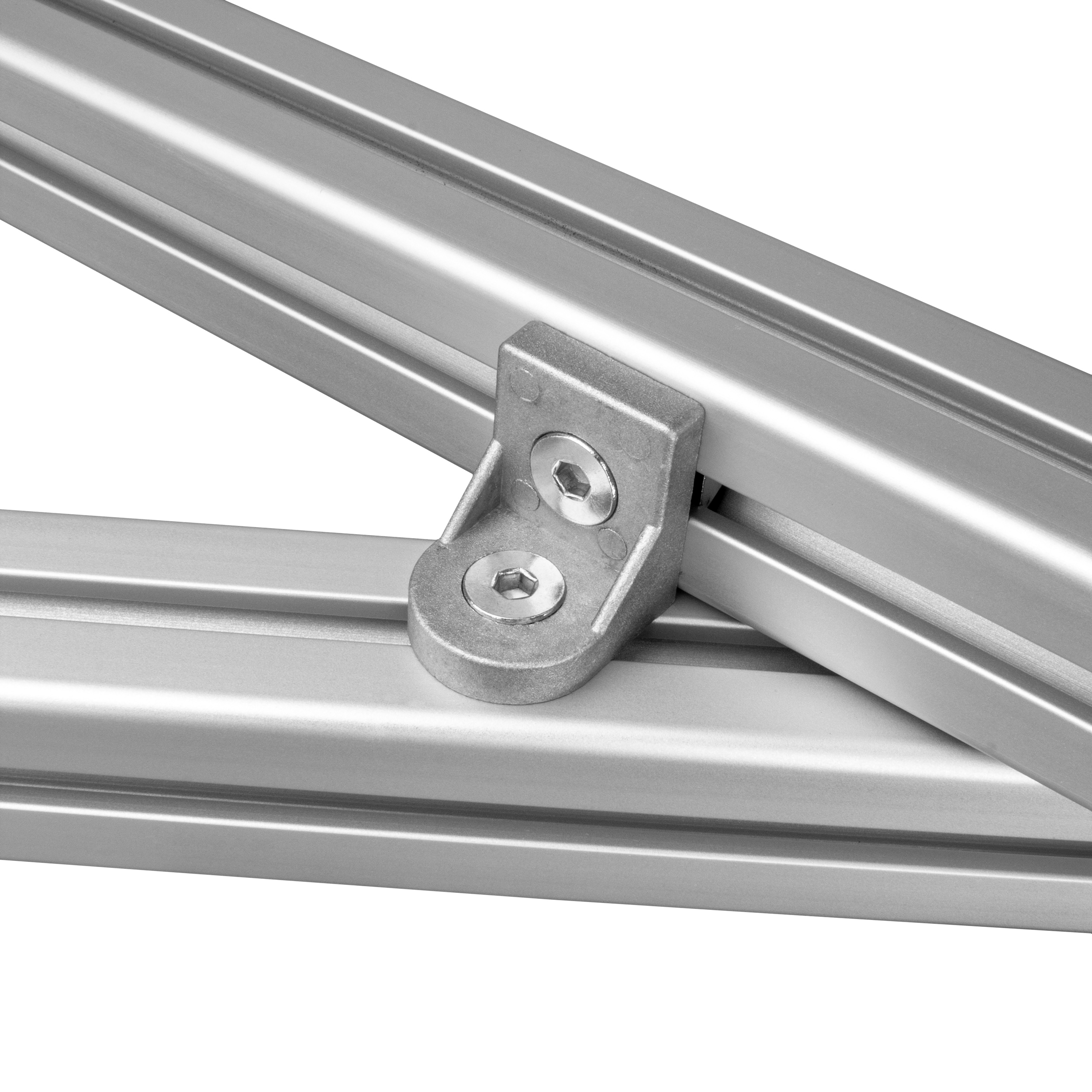 Drehwinkel Verbinder ink. Schrauben und Nutensteine Nut 8 für Aluprofil 40-er -1 Stück