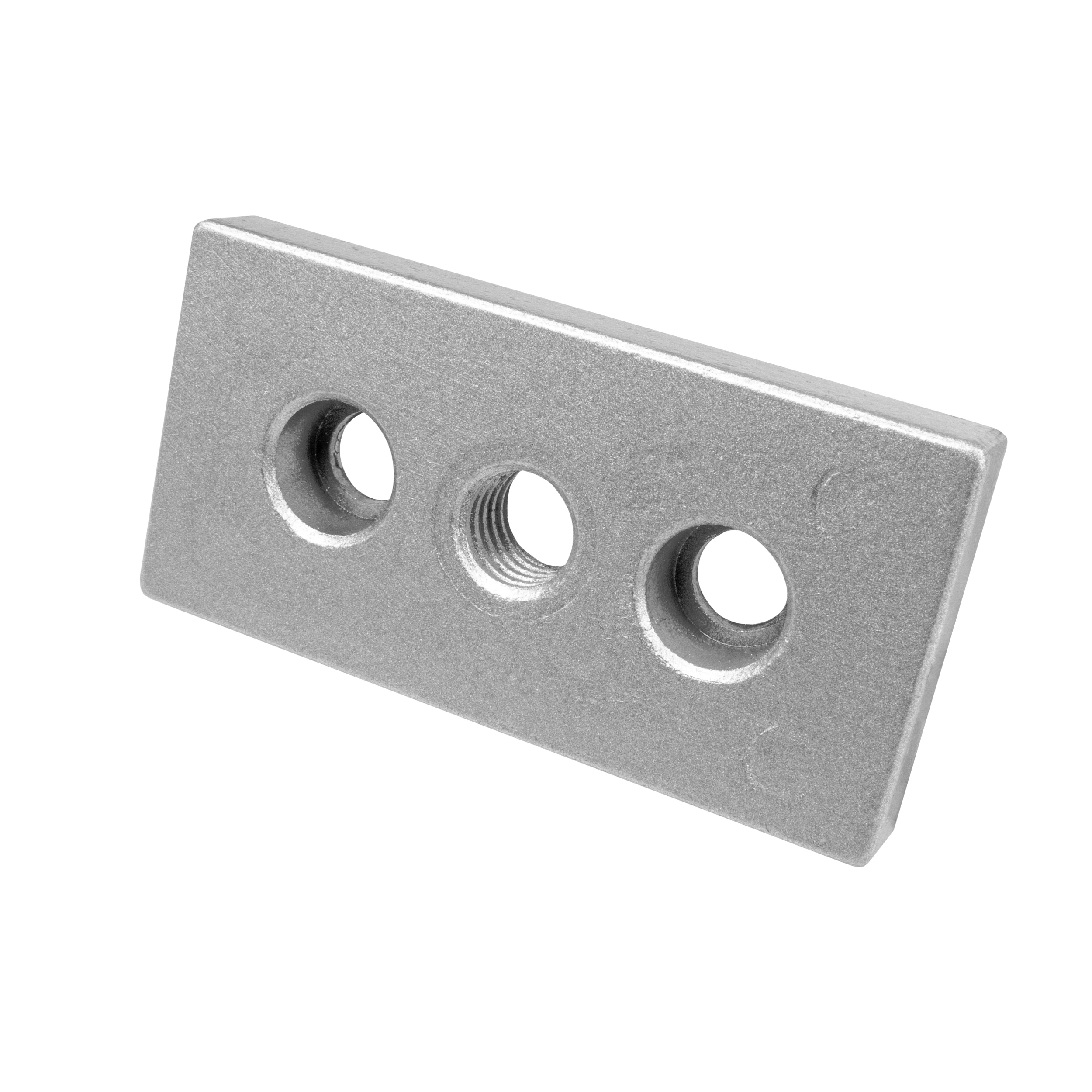 Adapter- & Fußplatte Aluprofil 4080, silbergrau – M12 ohne Stellfuß