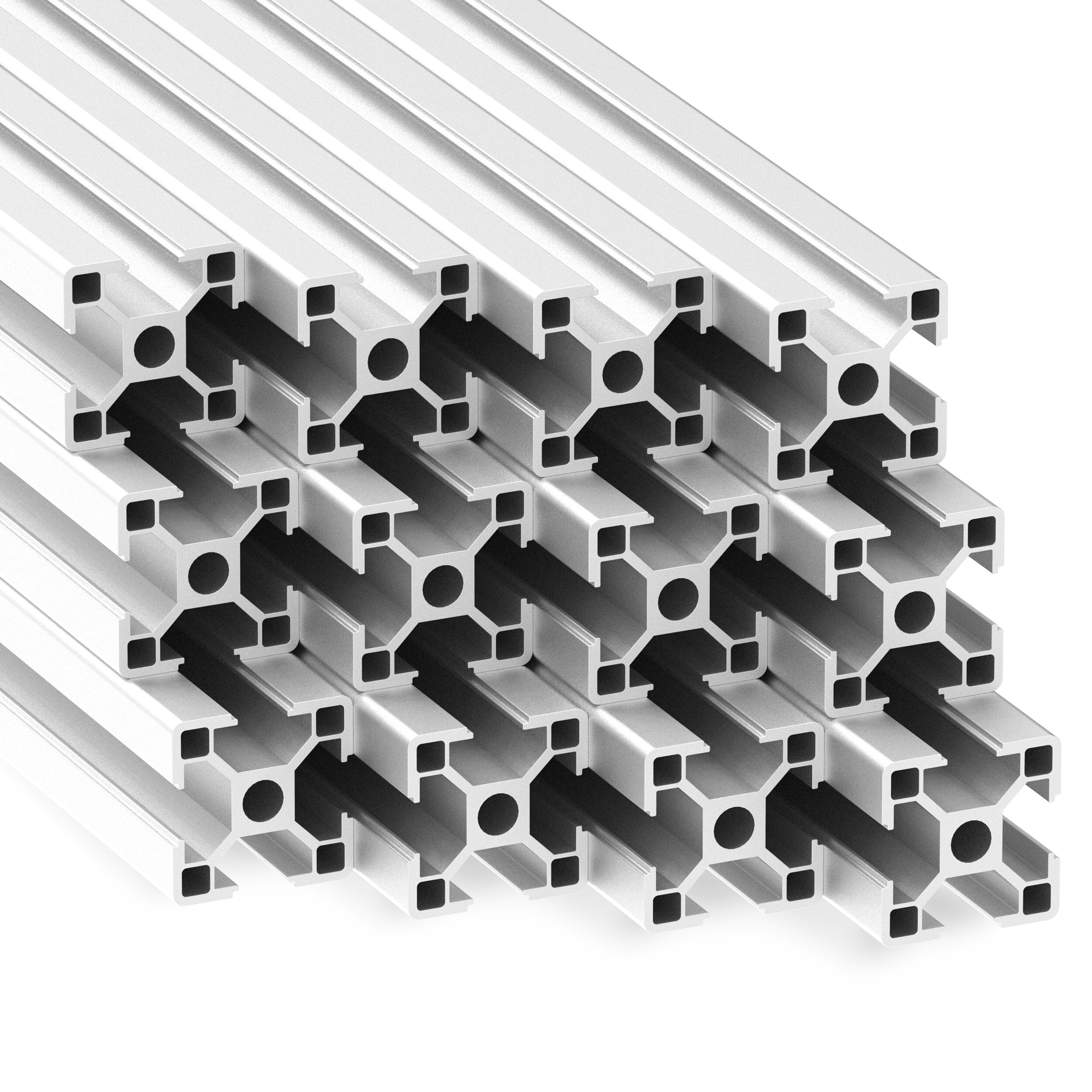 Alu Profil 12 Stück 30x30mm 2m System-, Montage-, Konstruktionsprofil Nut 8