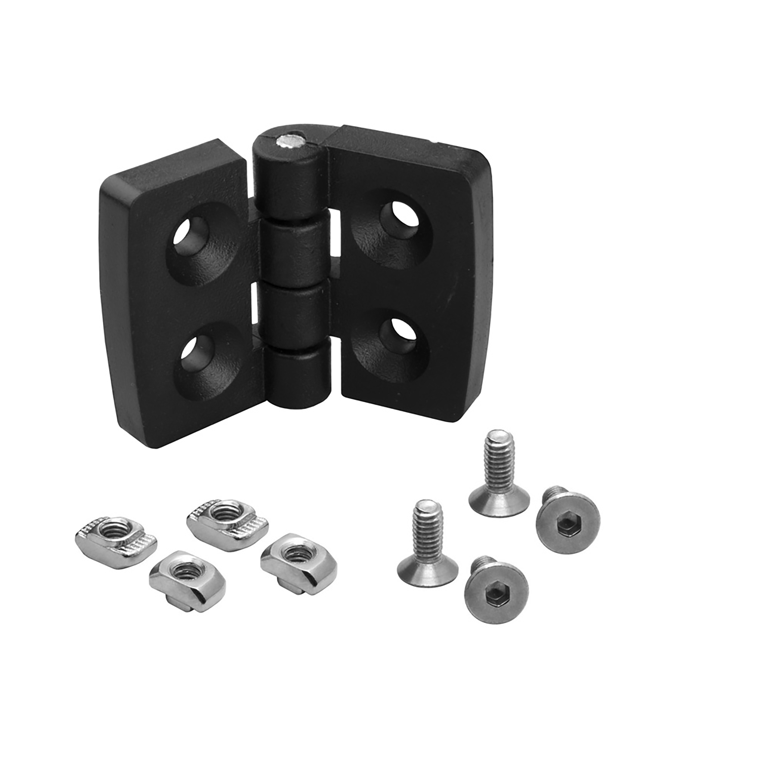 Scharnier Standard Nut 6 für 20-er inkl. Verschraubung - 1 Stück Scharnier Standard Nut 6 für 20-er inkl. Verschraubung - 1 Stück