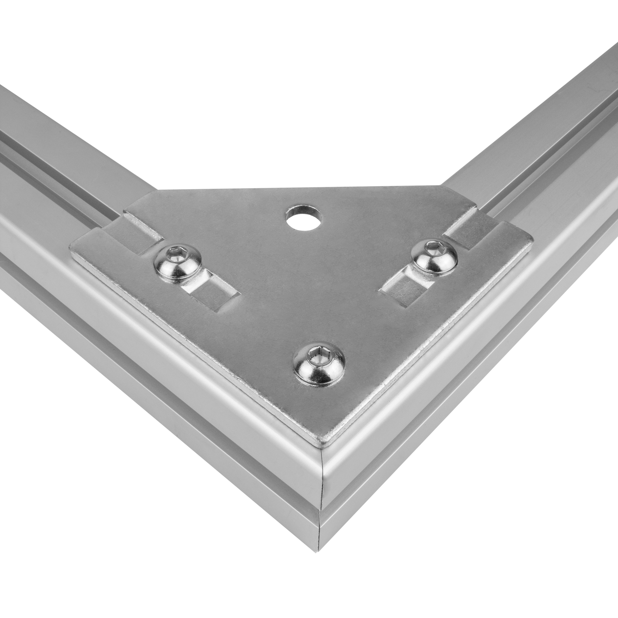 Knotenblech Nut 10 für 45-er Aluprofil inkl. Verschraubung - 1 Stück