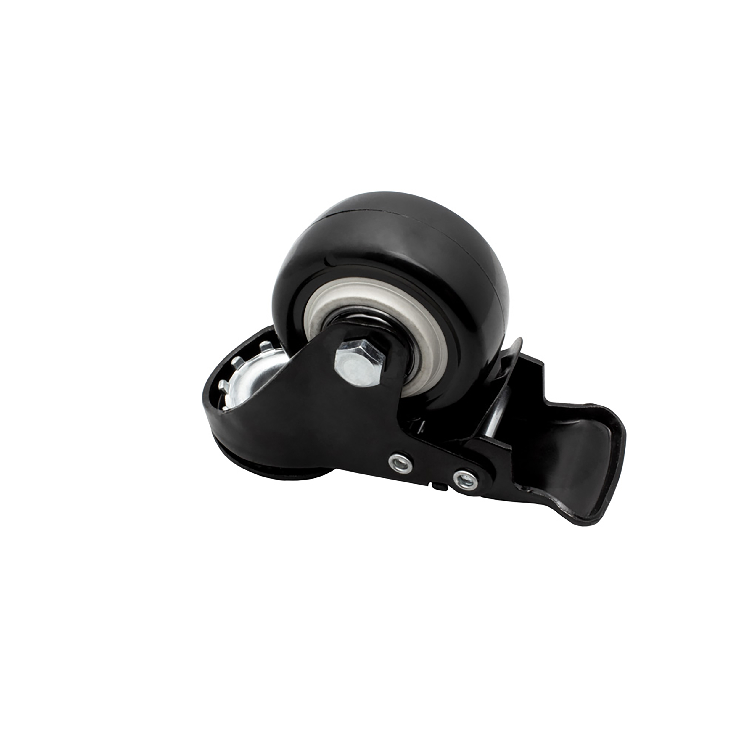 Lenkrolle Gummirolle mit Bremse Ø50mm Rückenloch Ø10,2mm für Aluprofil - 1 Stück