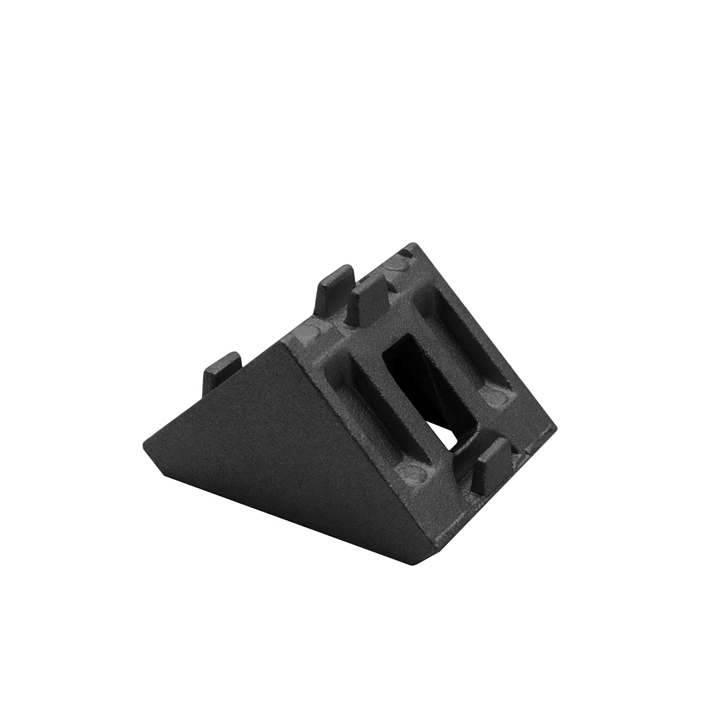 Befestigungswinkel ink. Schrauben und Nutensteine Nut 8 für Aluprofil 30-er schwarz 1 Stück + Abdeckkappe