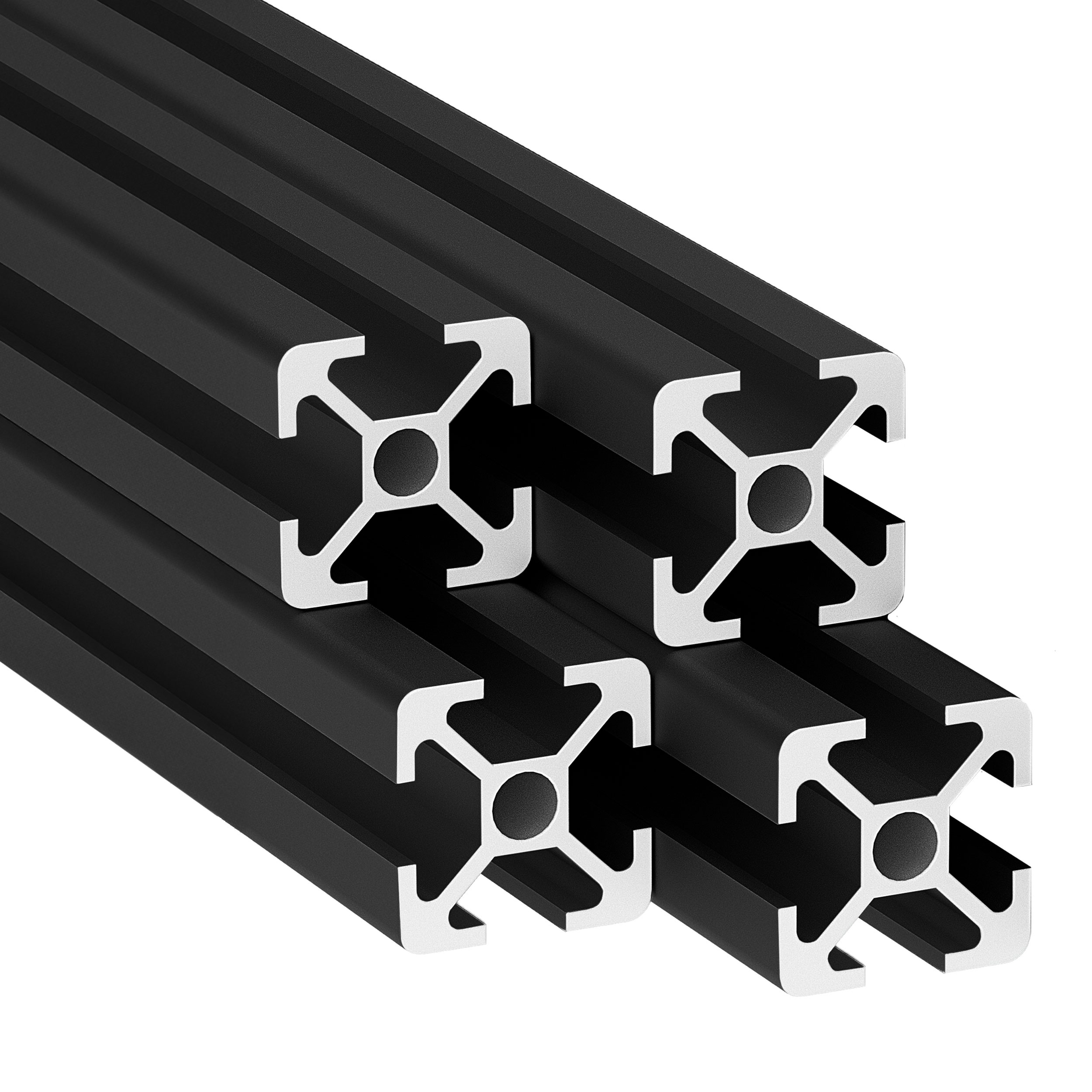 Alu Profil 4 Stück 20x20mm 3m System-, Montage-, Konstruktionsprofil Nut 6 schwarz Alu Profil 4 Stück 20x20mm 3m System-, Montage-, Konstruktionsprofil Nut 6 schwarz