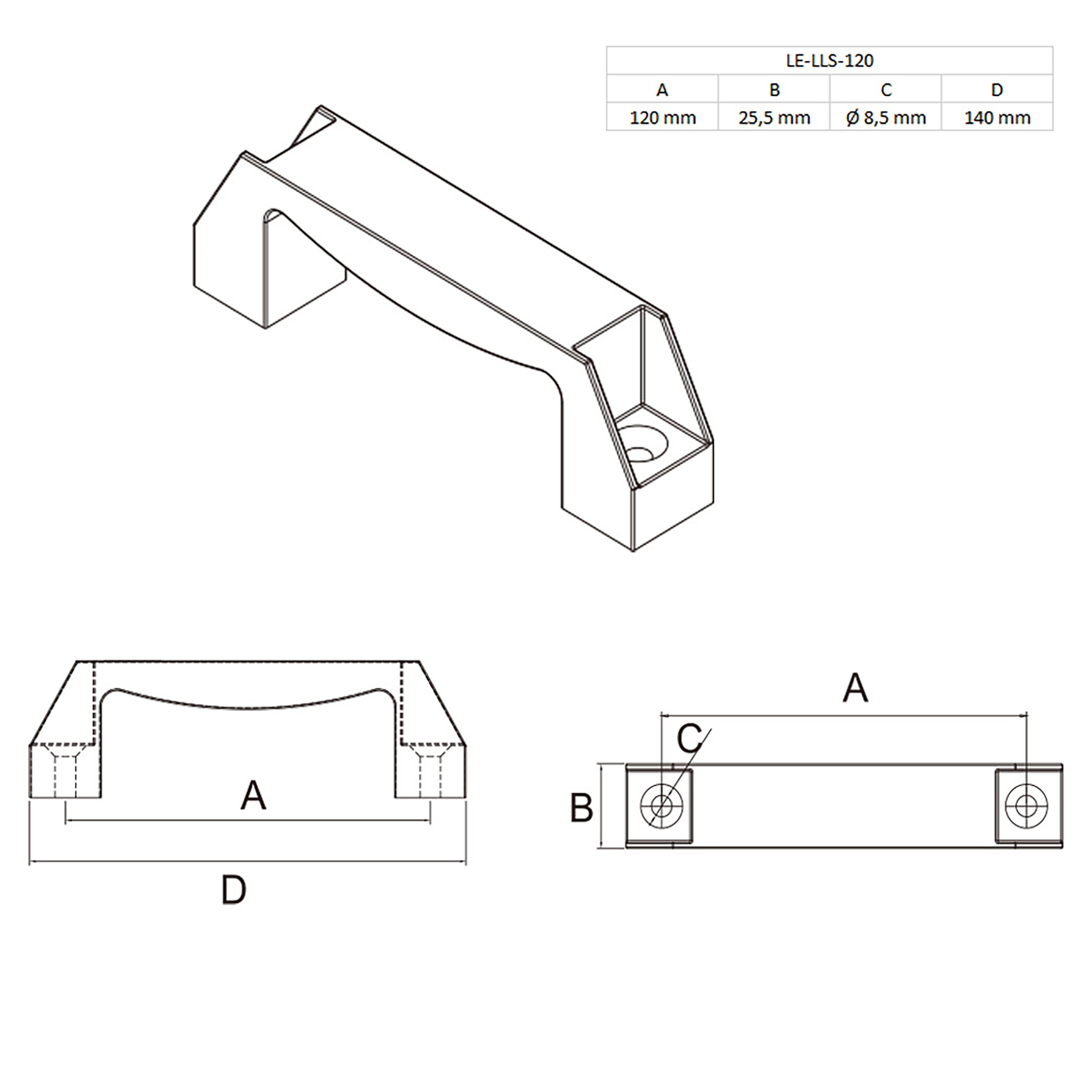 Bügelgriff Nut 8 Handgriff 120mm für Aluprofil 30-er inkl. Verschraubung - 1 Stück Bügelgriff Nut 8 Handgriff 120mm für Aluprofil 30-er inkl. Verschraubung - 1 Stück