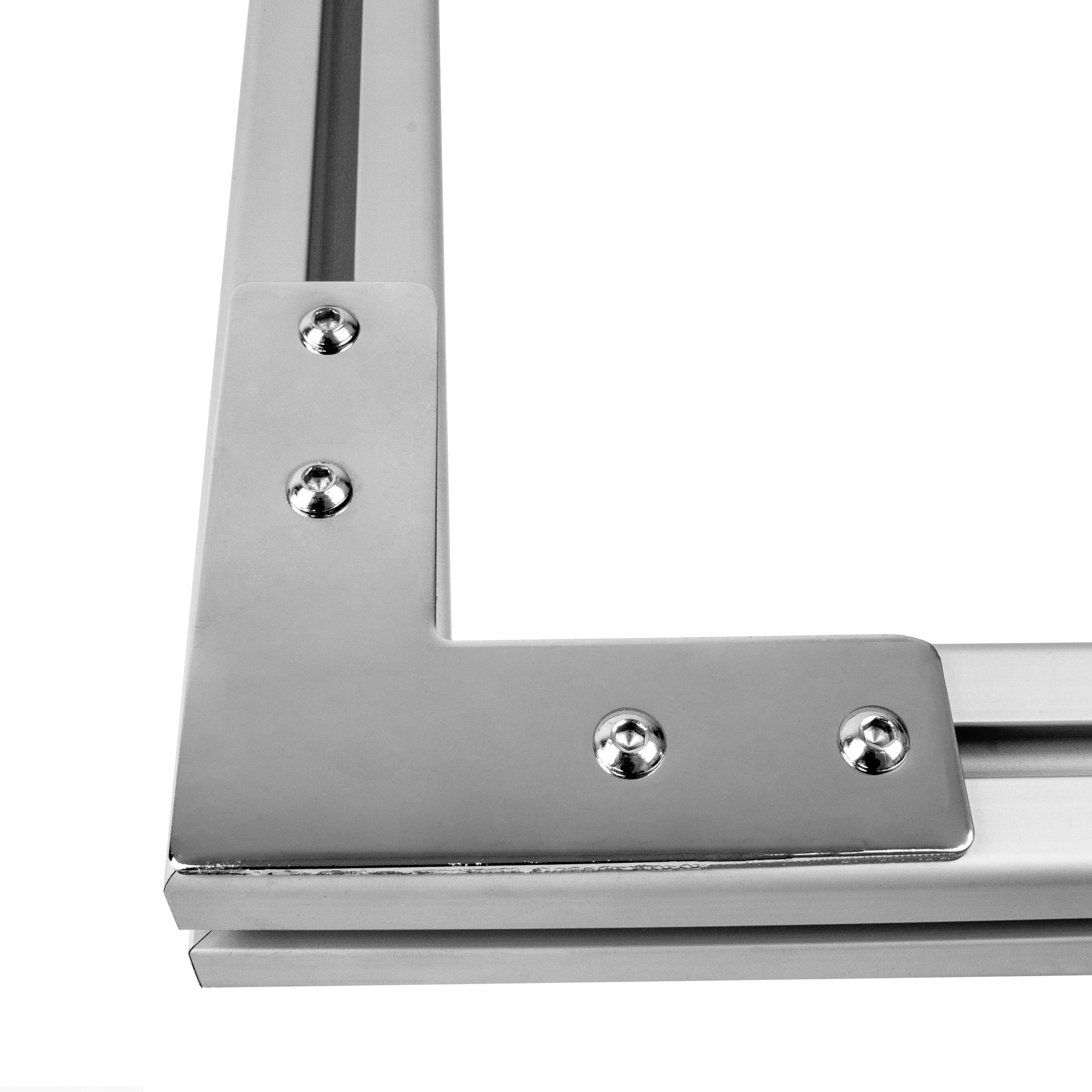 Verbinderplatte - L - 110x110mm Aussen L-Schnekel Flachverbinder 40x40 Aluprofil - 4 Stück inkl. Verschraubung