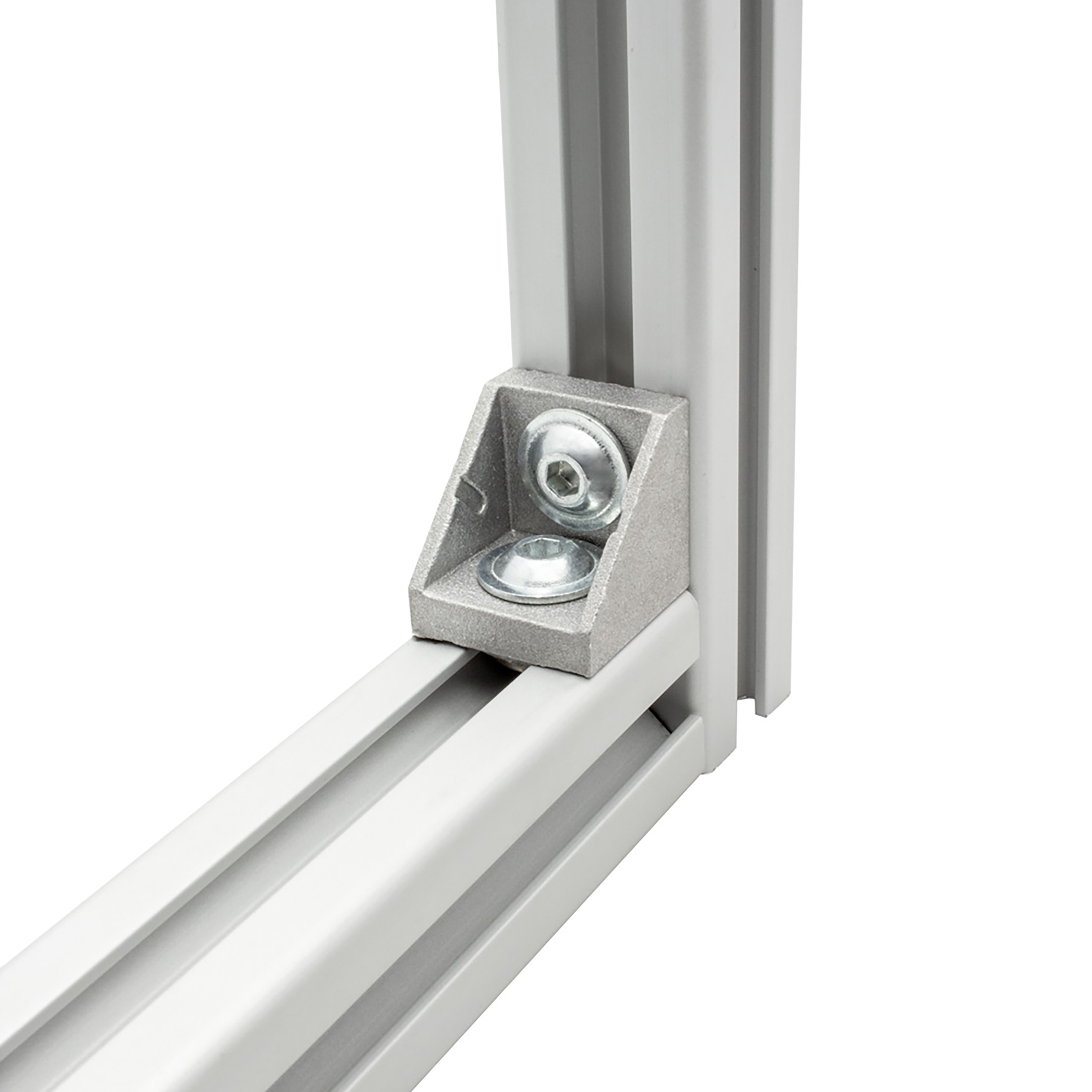 Befestigungswinkel ink. Schrauben und Nutensteine Nut 6 für Aluprofil 20-er 10 Stück + Abdeckkappen