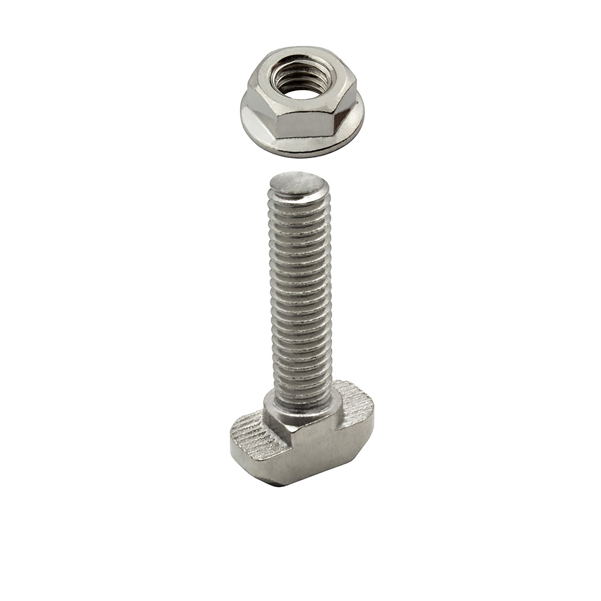Edelstahl Hammerkopfschraube T-Schraube M6 25mm Nut 8 Aluprofil 30-er 1 Stück + Mutter