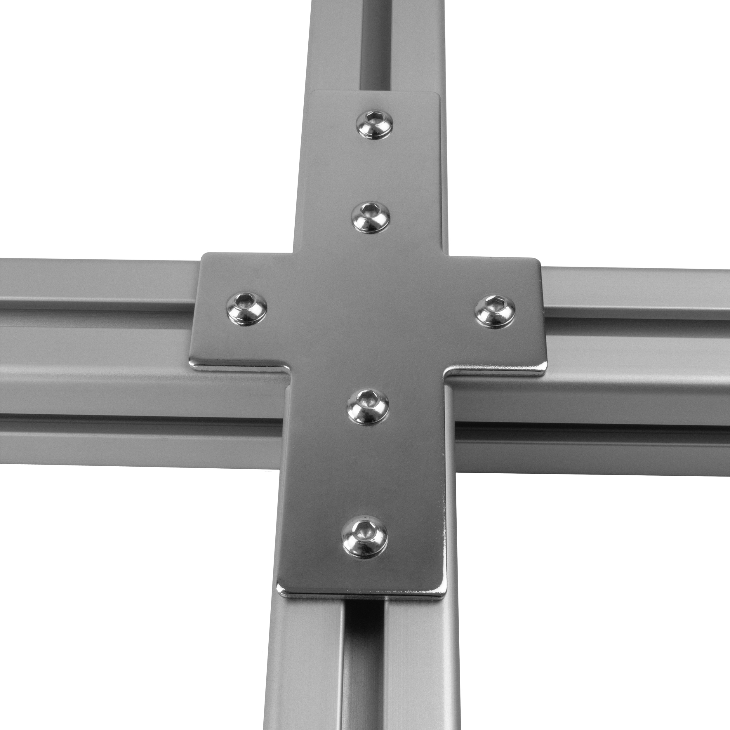 Verbinderplatte - X - 157x85mm Aussen Kreuz Flachverbinder 40x40 Aluprofil Verbinderplatte - X - 157x85mm Aussen Kreuz Flachverbinder 40x40 Aluprofil - 4 Stück inkl. Verschraubung