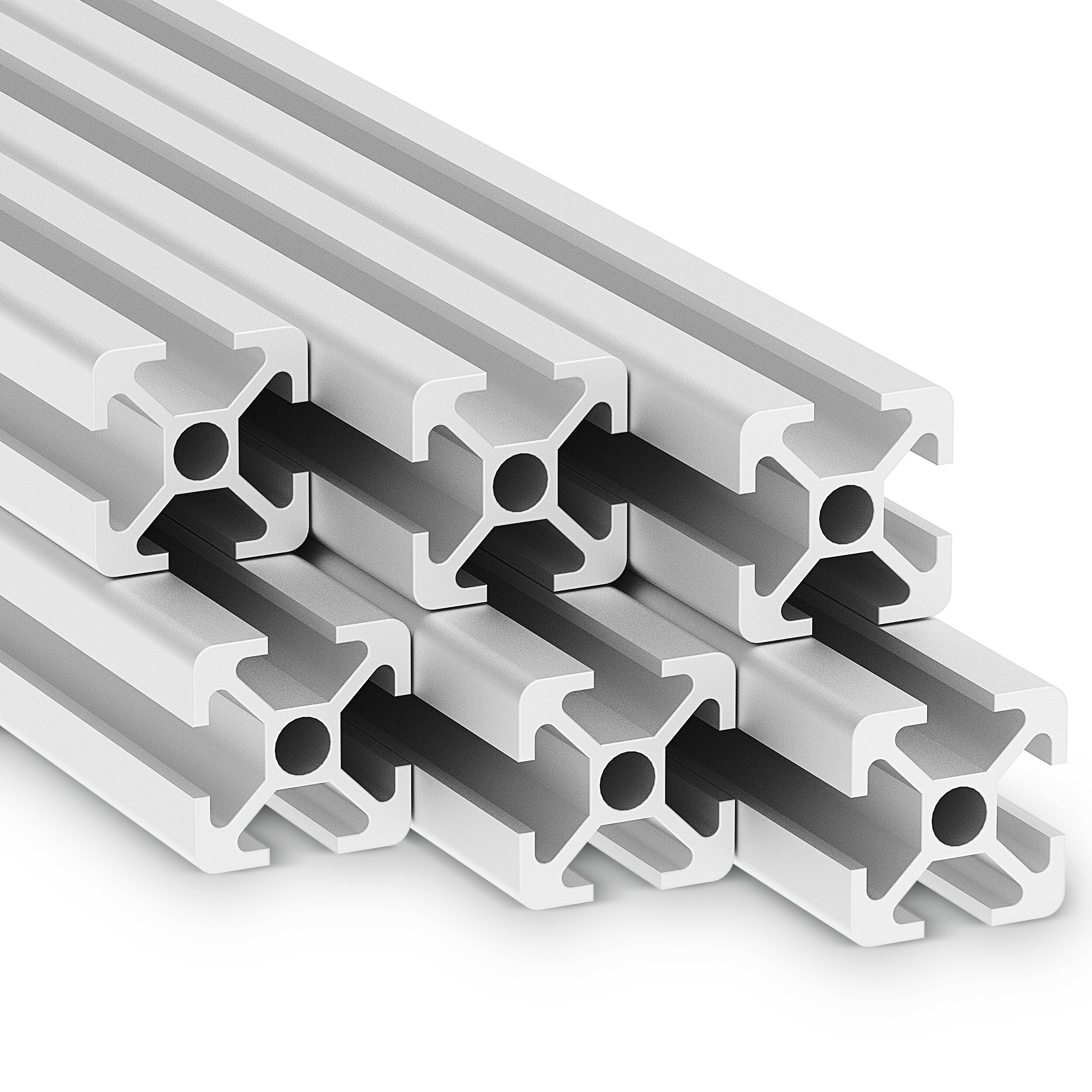 Alu Profil 6 Stück 20x20mm 2m System-, Montage-, Konstruktionsprofil Nut 6