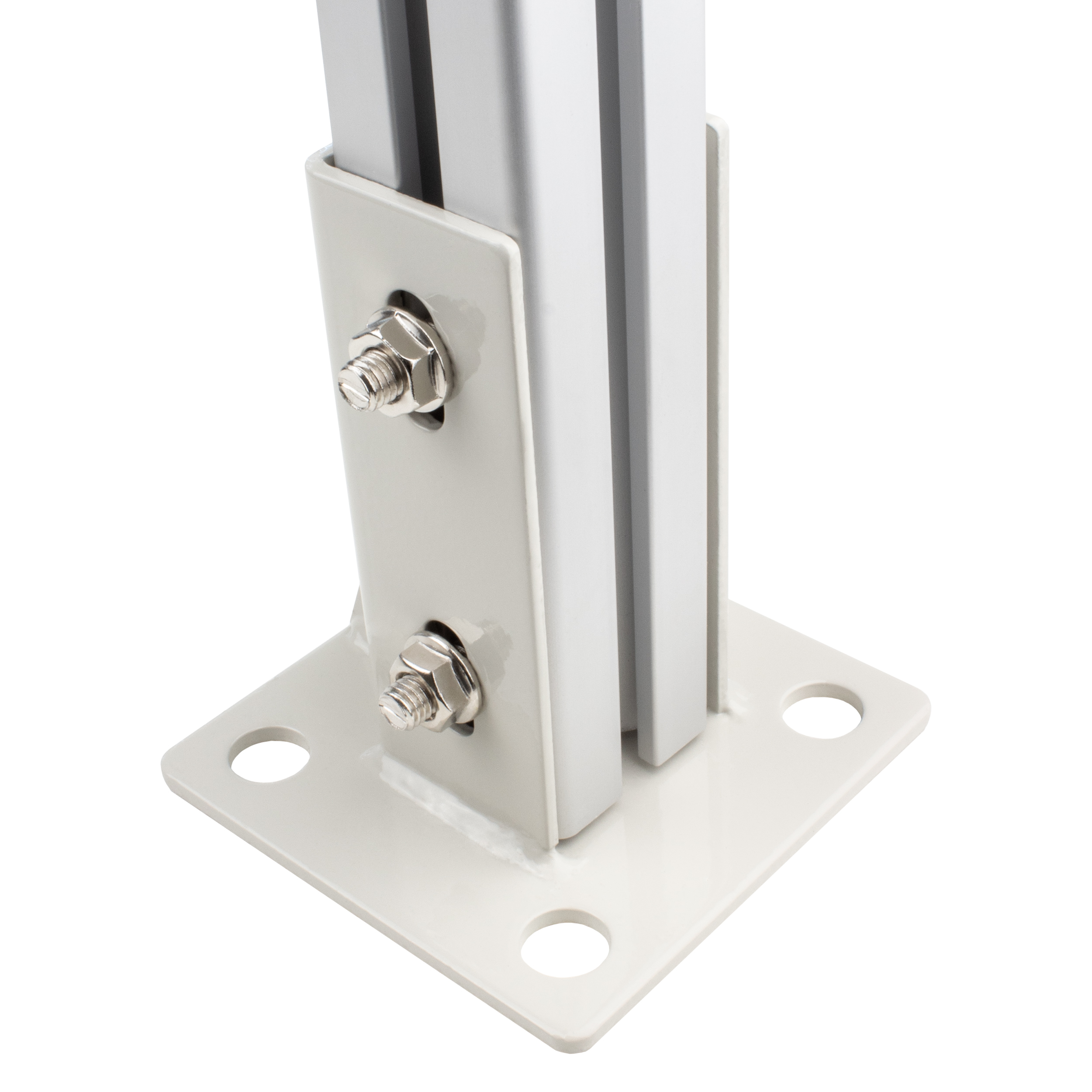 Pfostenkonsole Bodenmontage 45x45 Aluprofil inkl. Profil-Verschraubung