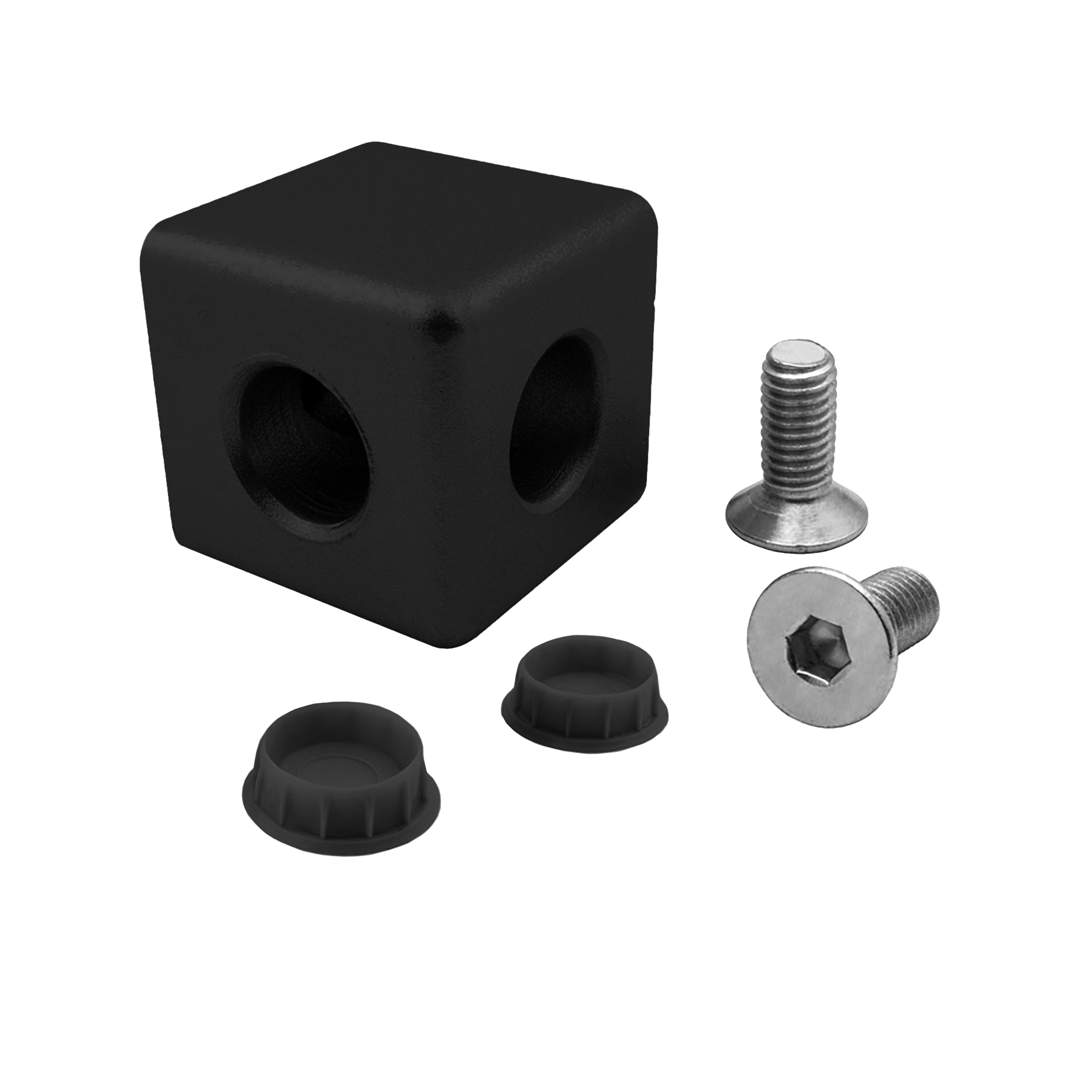 KLAK 40 - 2-Wege Würfelverbinder Eck-Verbinder Aluprofil 40x40 schwarz 1 Stück