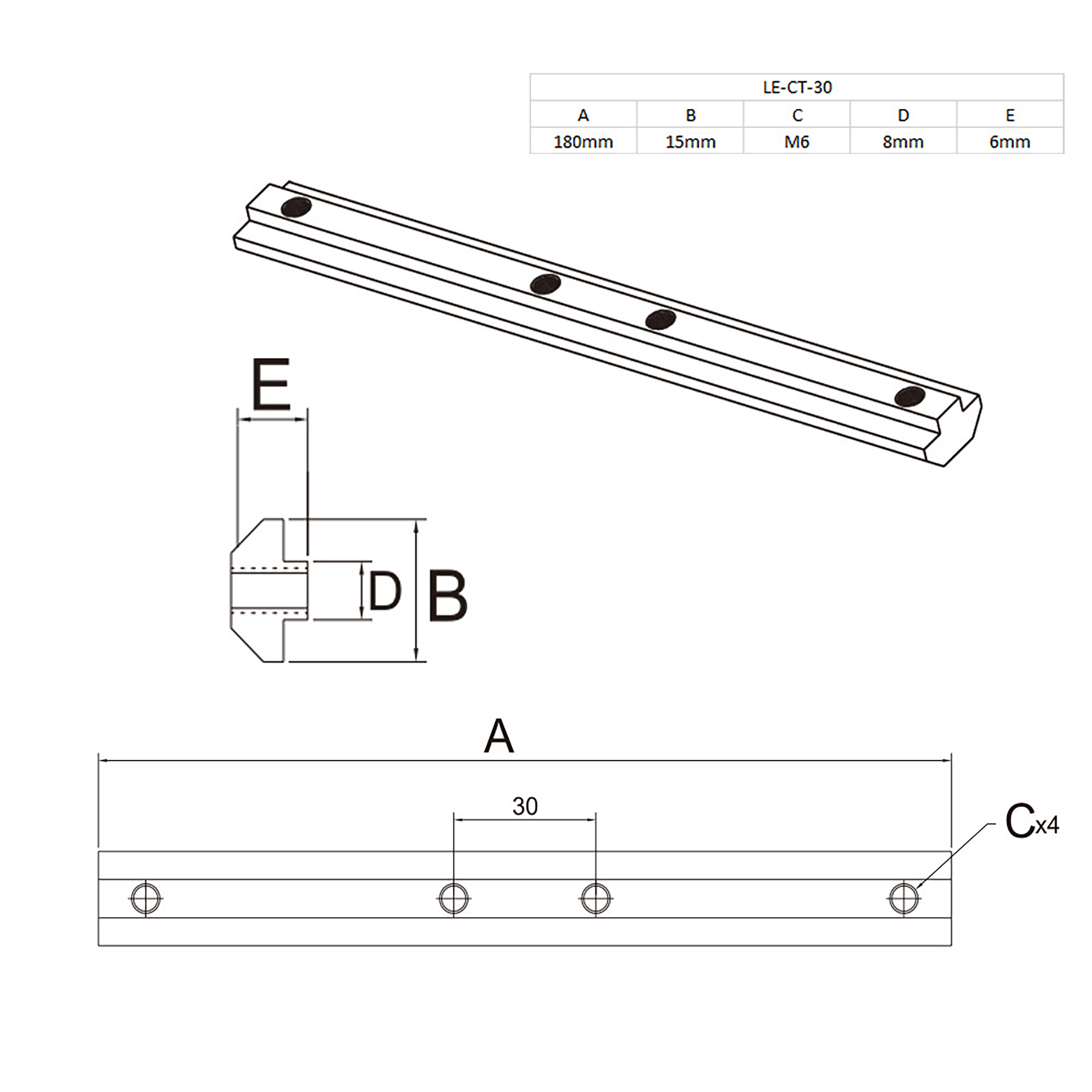 Profilverbinder Streckenverbinder 180mm Nut8 für Aluprofil 30-er - 1 Stück Profilverbinder Streckenverbinder 180mm Nut8 für Aluprofil 30-er - 1 Stück