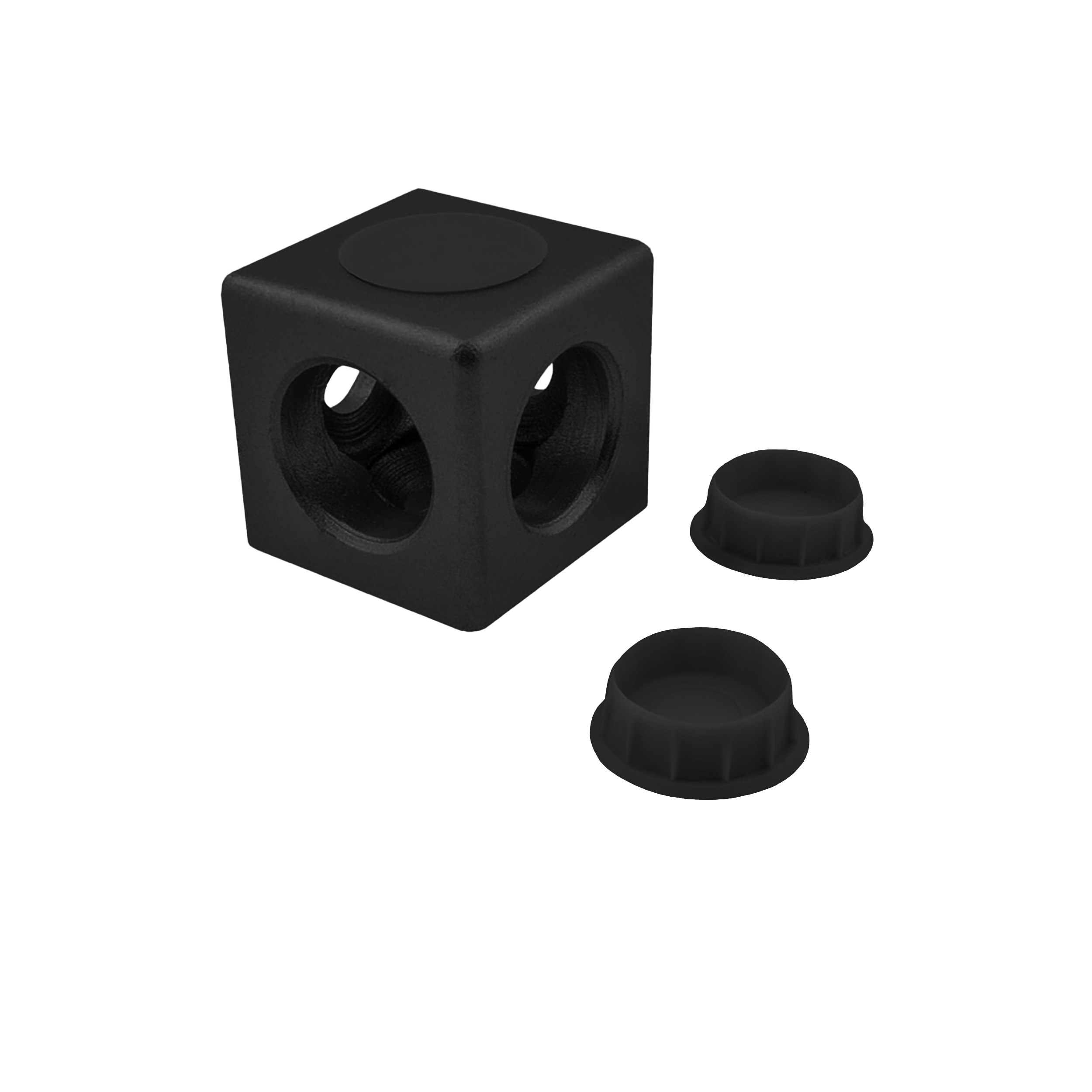 KLAK 30 - 3-Wege Würfelverbinder Eck-Verbinder Aluprofil 30x30 schwarz - 1 Stück