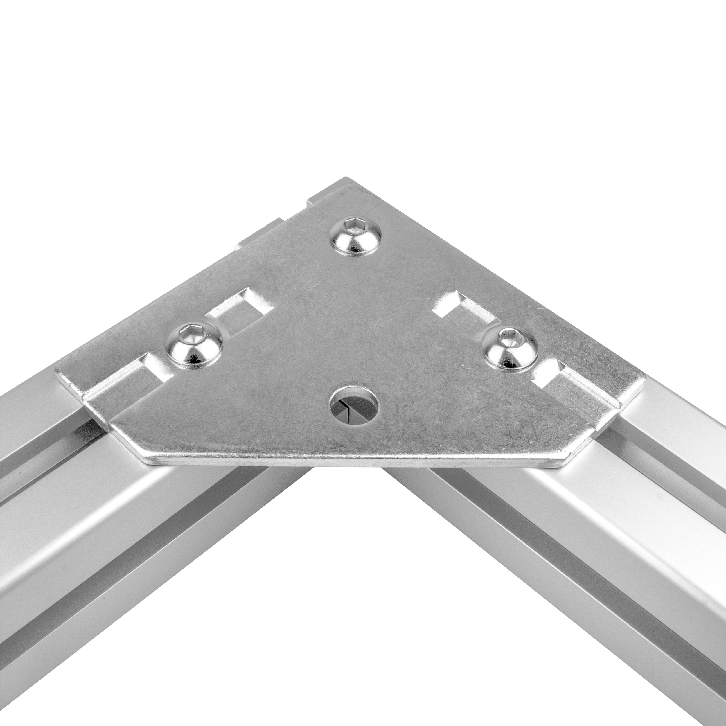 Knotenblech Nut 10 für 45-er Aluprofil inkl. Verschraubung - 1 Stück