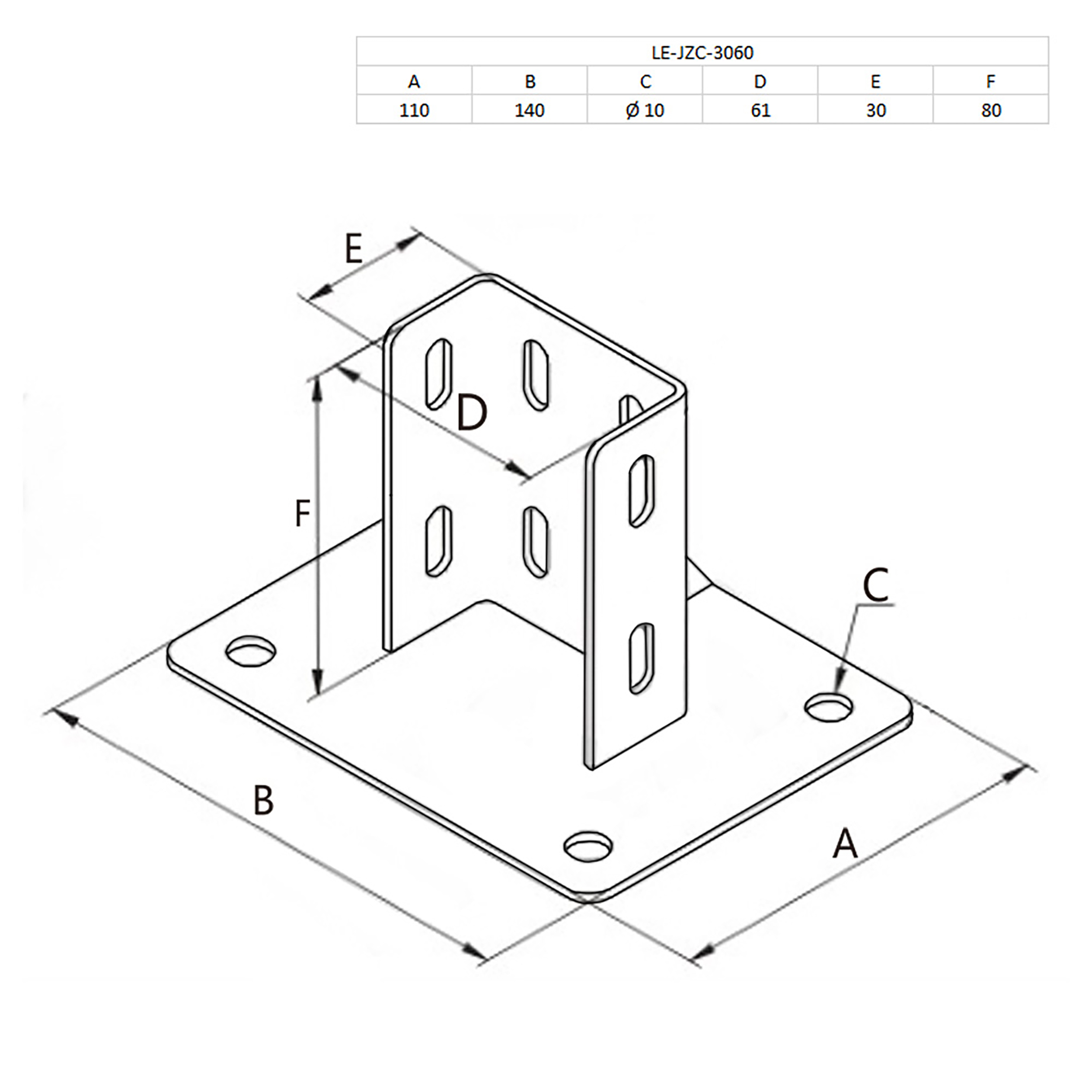 Pfostenkonsole Bodenmontage 30x60 Aluprofil inkl. Profil-Verschraubung - 1 Stück Pfostenkonsole Bodenmontage 30x60 Aluprofil inkl. Profil-Verschraubung