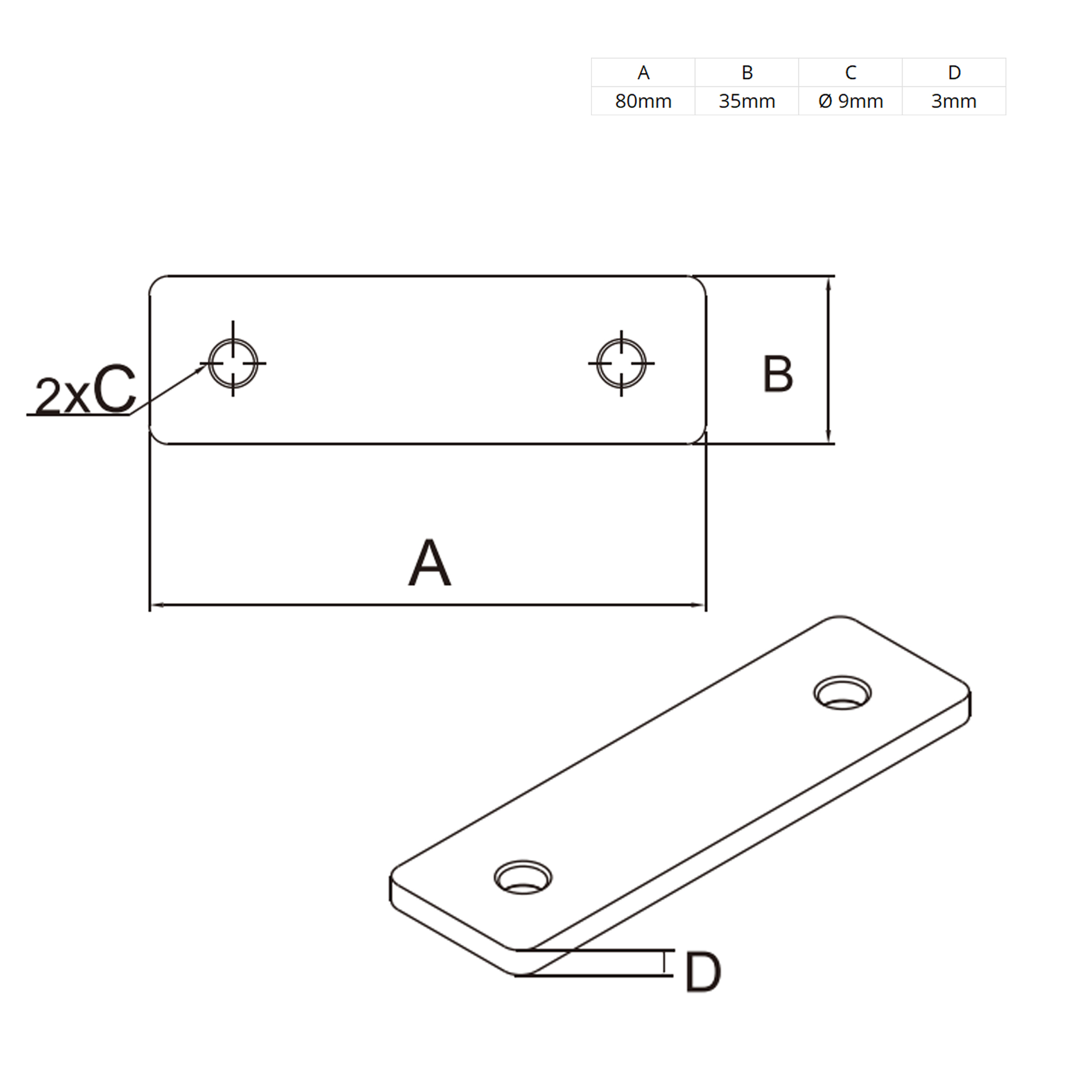 Verbinderplatte - I - 80x35mm Aussen Flachverbinder 40x40 Aluprofil Verbinderplatte - I - 80x35mm Aussen Flachverbinder 40x40 Aluprofil - 4 Stück inkl. Verschraubung