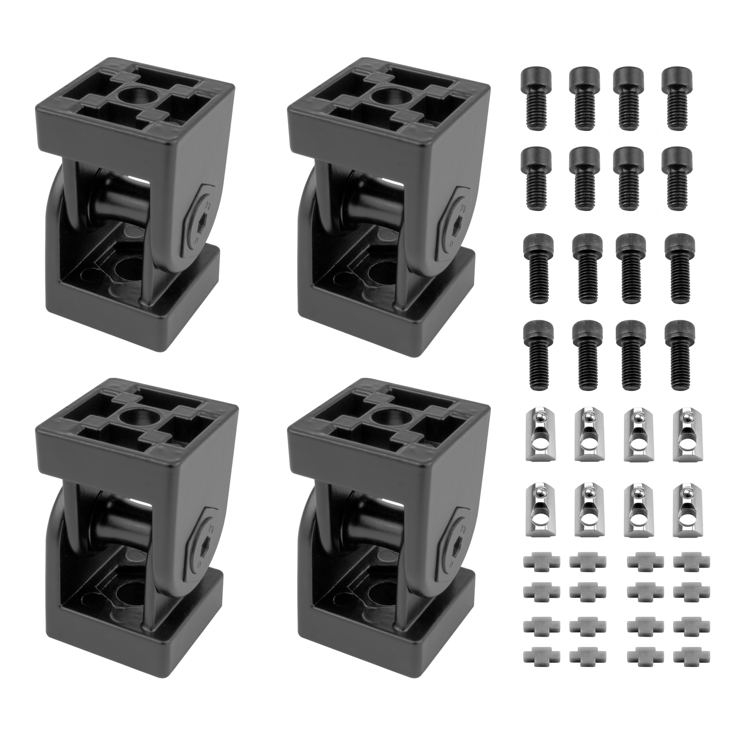 Gelenkverbinder Gelenk Winkelverbinder Nut 8 für Aluprofil 30-er schwarz - 4 Stück Gelenkverbinder Gelenk Winkelverbinder Nut 8 für Aluprofil 30-er schwarz - 4 Stück