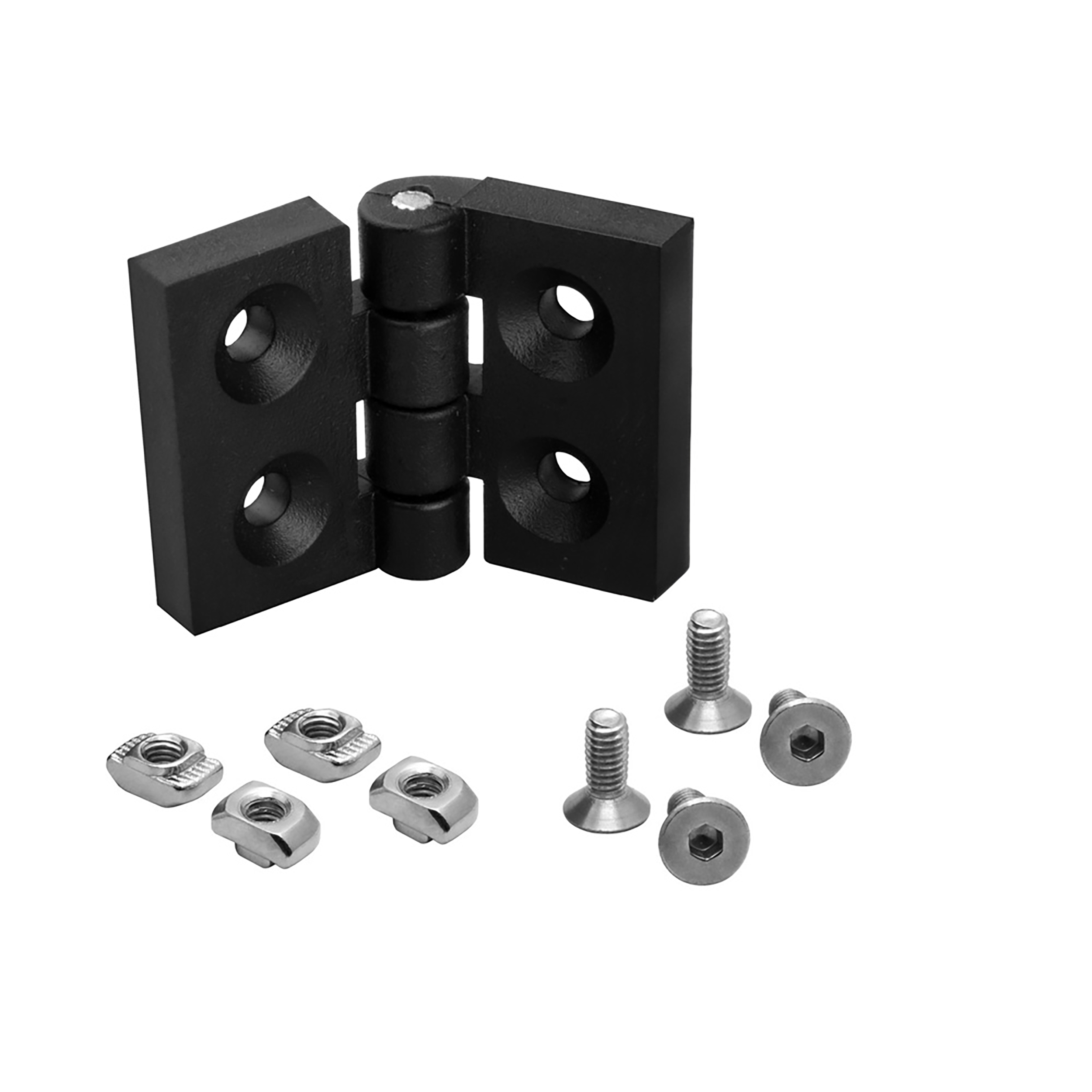 Scharnier Standard Nut 8 für 40-er inkl. Verschraubung - 4 Stück Scharnier Standard Nut 8 für 40-er inkl. Verschraubung - 4 Stück