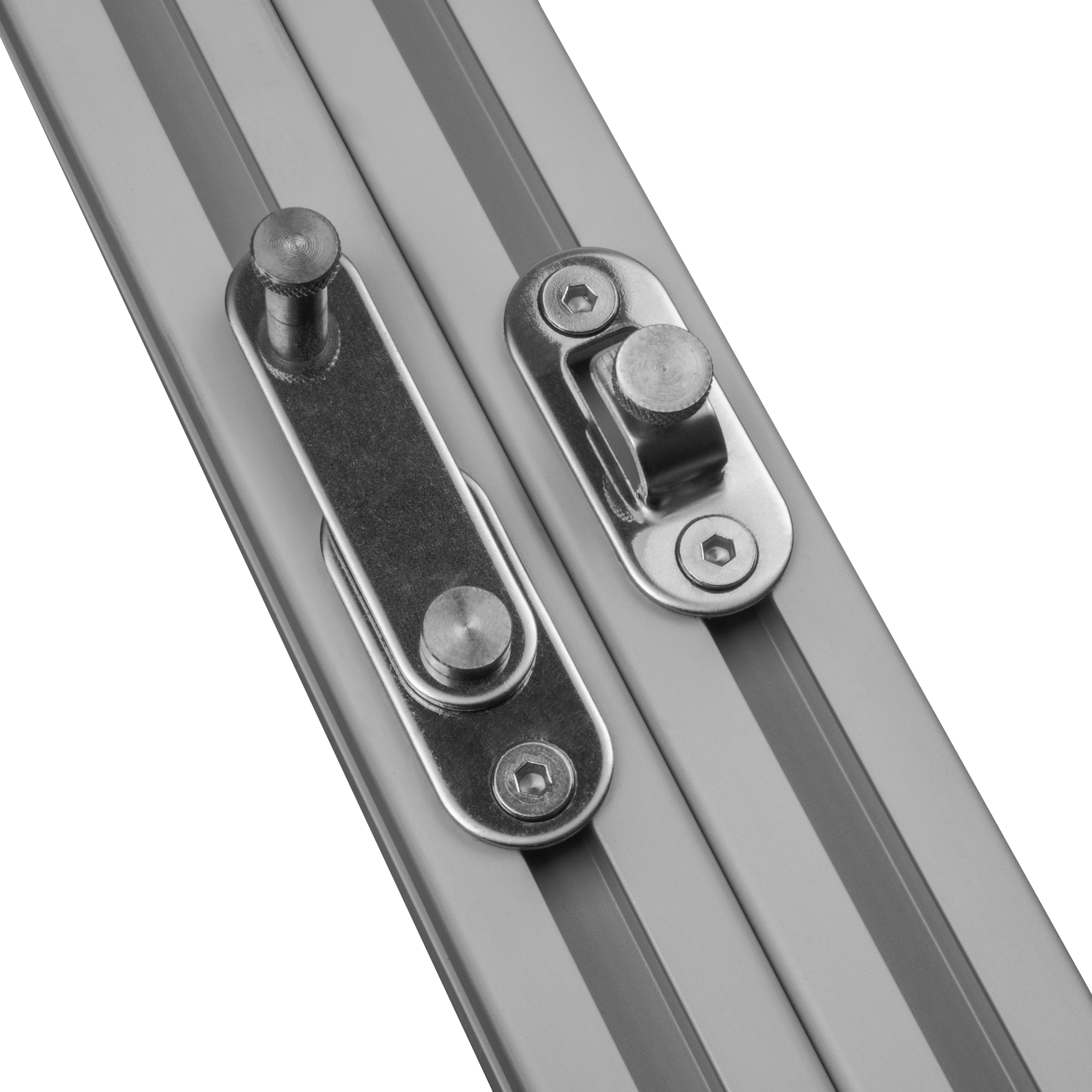 Türriegel Schwenkverriegelung Edelstahl Nut 8 für 30-er Profile Türriegel Schwenkverriegelung Edelstahl Nut 8 für 30-er Profile - 1 Stück inkl. Verschraubung