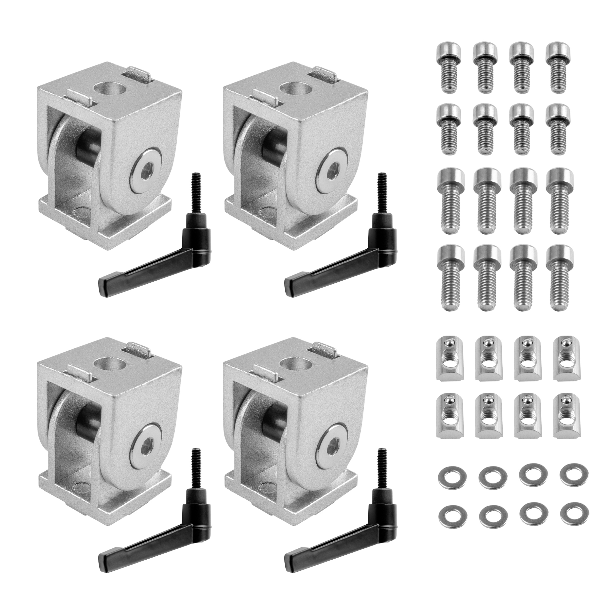 Gelenkverbinder Gelenk mit Klemmhebel Nut 6 für Aluprofil 20-er - 4 Stück Gelenkverbinder Gelenk mit Klemmhebel Nut 6 für Aluprofil 20-er - 4 Stück