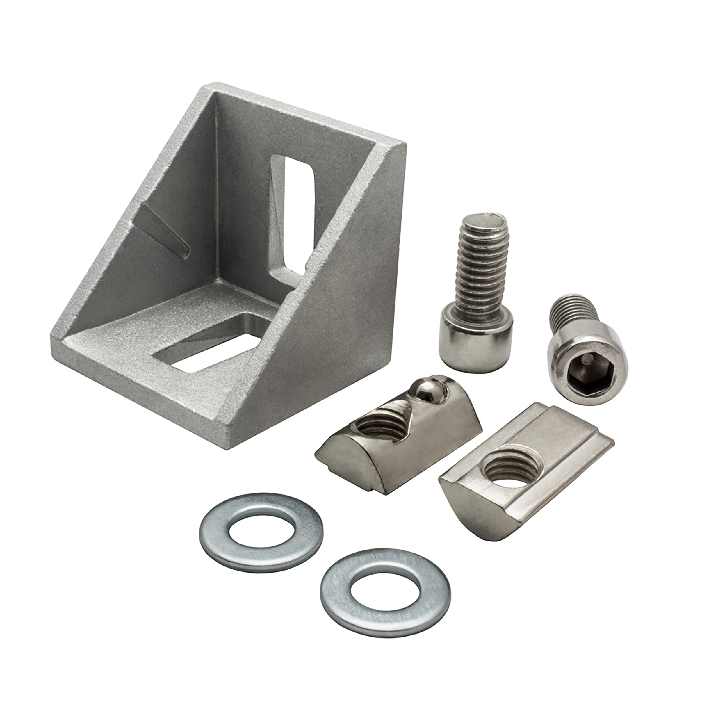 Befestigungswinkel ink. Schrauben und Nutensteine Nut 8 für Aluprofil 40-er 1 Stück