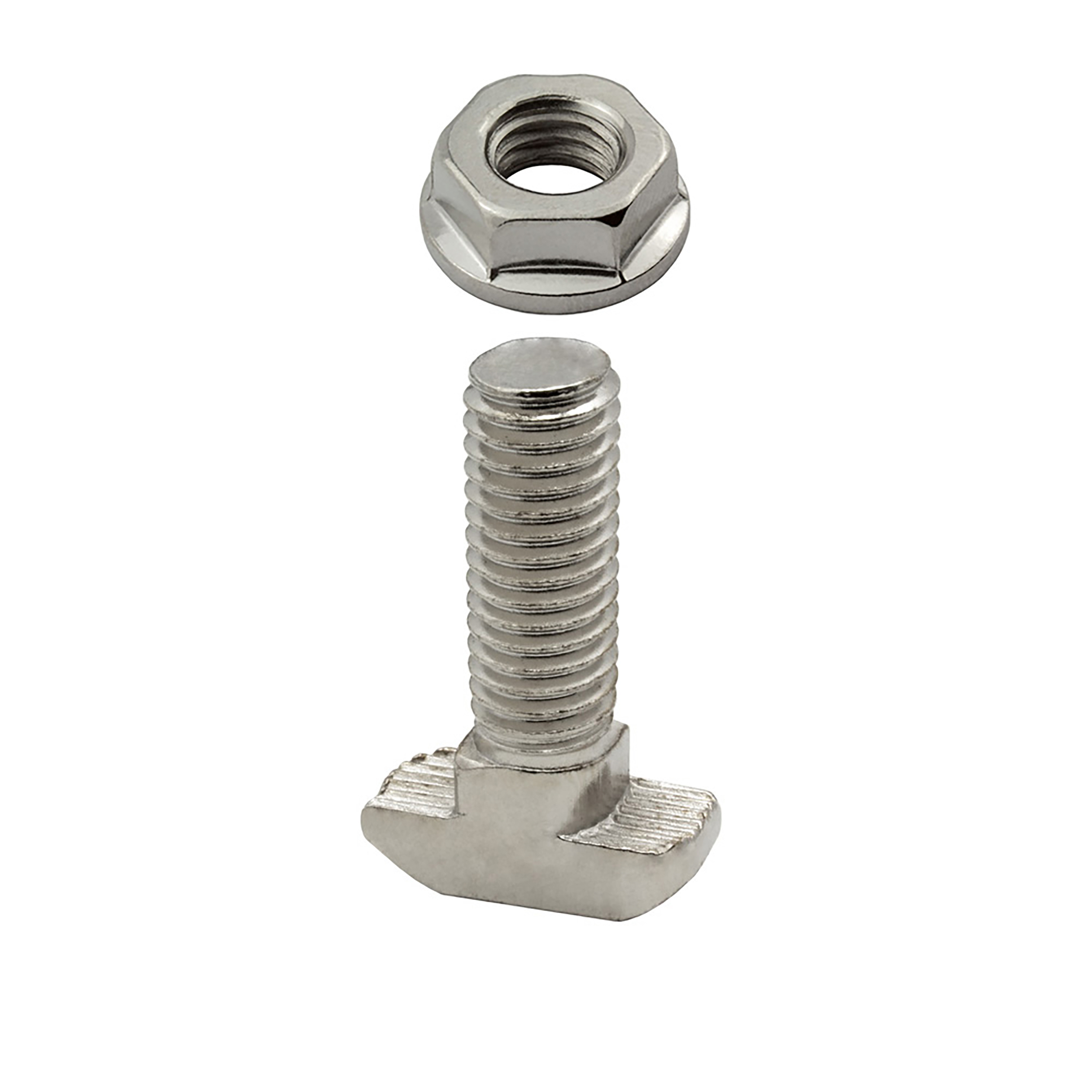 Hammerschraube T-Schraube M8 20mm Nut 10 für Aluprofil 45-er 1 Stück + Mutter Hammerkopfschraube T-Schraube M8 20mm Nut 10 Aluprofil 45-er 1 Stück + Mutter