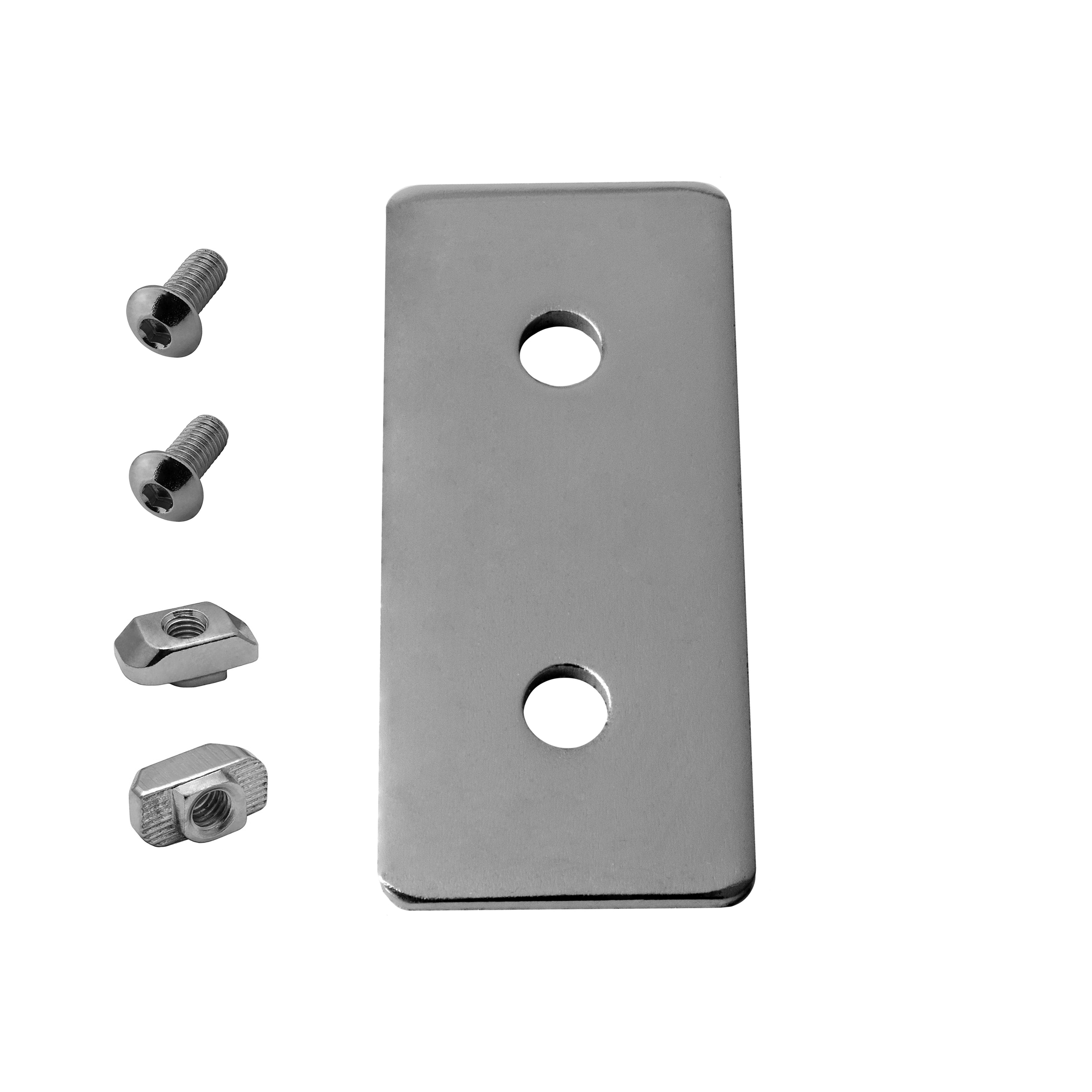 Verbinderplatte - I - 60x25mm Aussen Flachverbinder 30x30 Aluprofil - 4 Stück inkl. Verschraubung