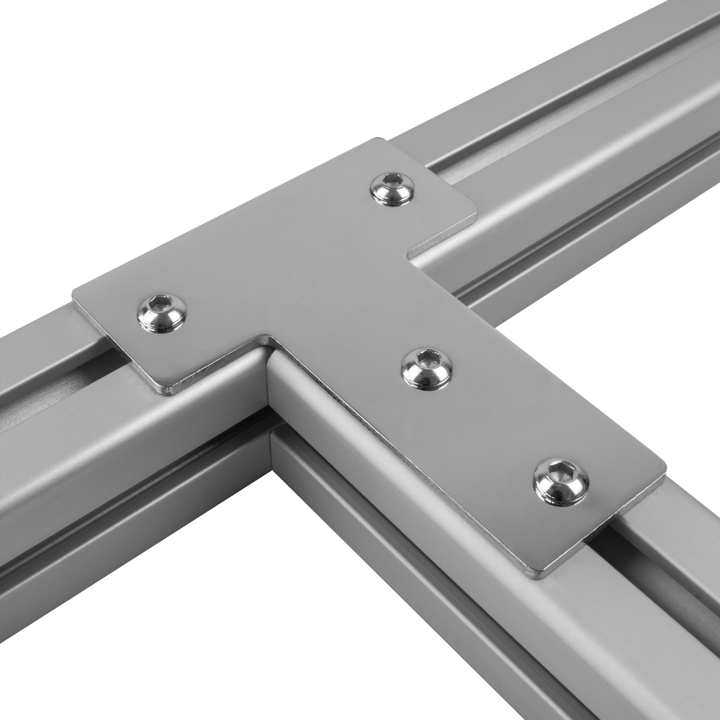 Verbinderplatte - T - 100x120mm Aussen Flachverbinder 40x40 Aluprofil Verbinderplatte - T - 100x120mm Aussen Flachverbinder 40x40 Aluprofil - 4 Stück inkl. Verschraubung