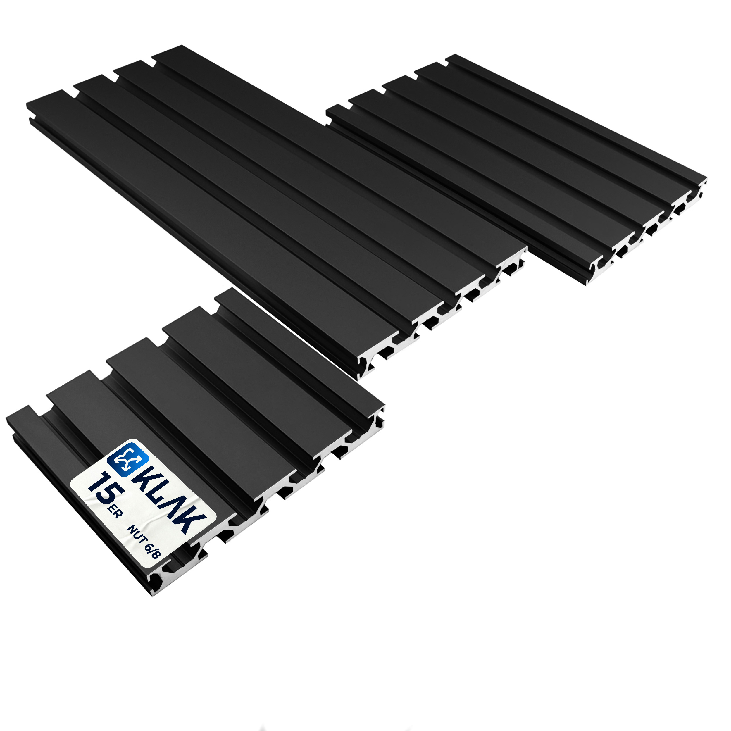 ALU Profil Aluprofil 15x120mm Nut 8 Aluminium Systemprofil Typ I schwarz 900mm