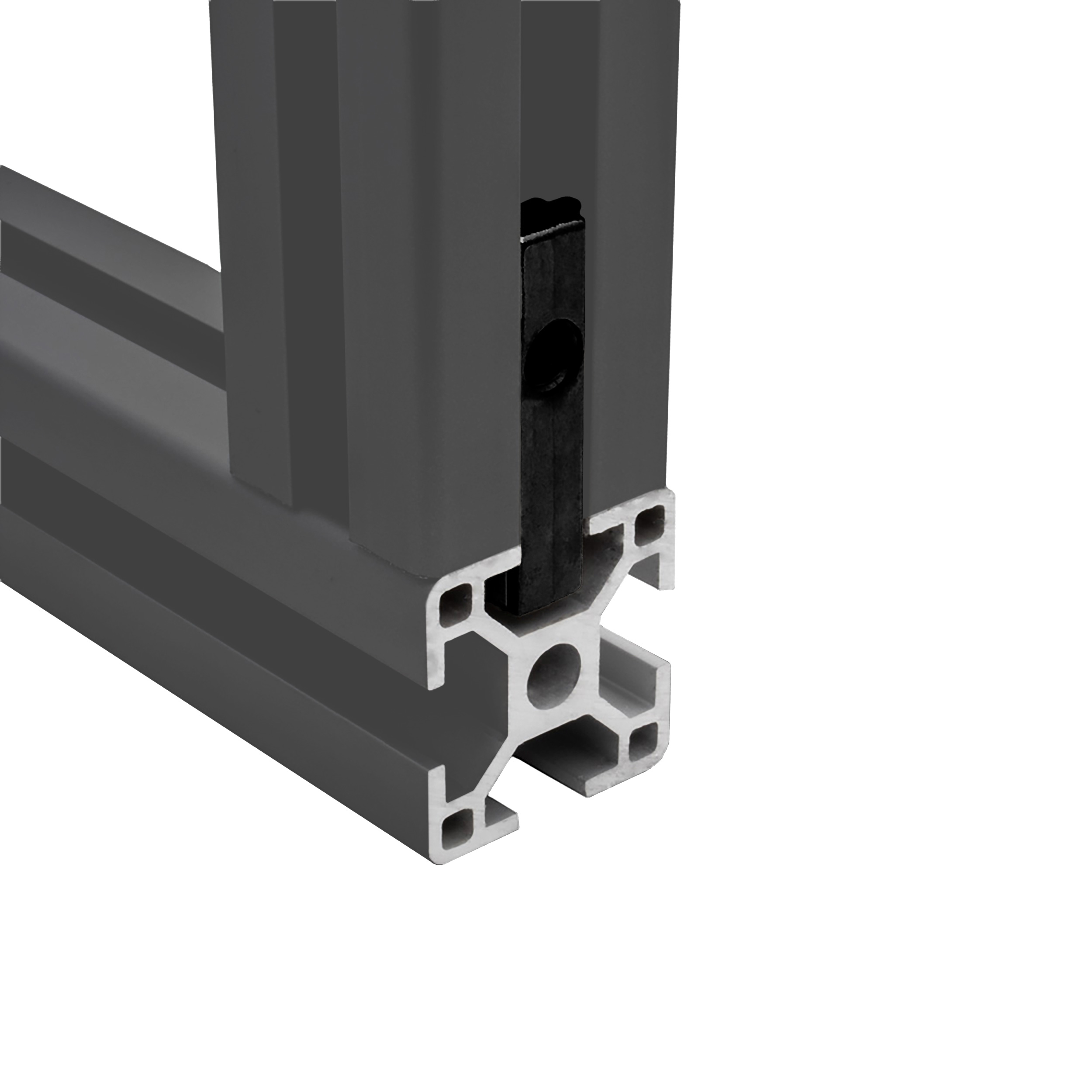 KLAK 20 - Innenwinkel Aussenwinkel M5 Nut 6 Aluprofil 20-er schwarz KLAK 45 - Innenwinkel Aussenwinkel M8 Nut 10 Aluprofil 45-er schwarz -1 Stück