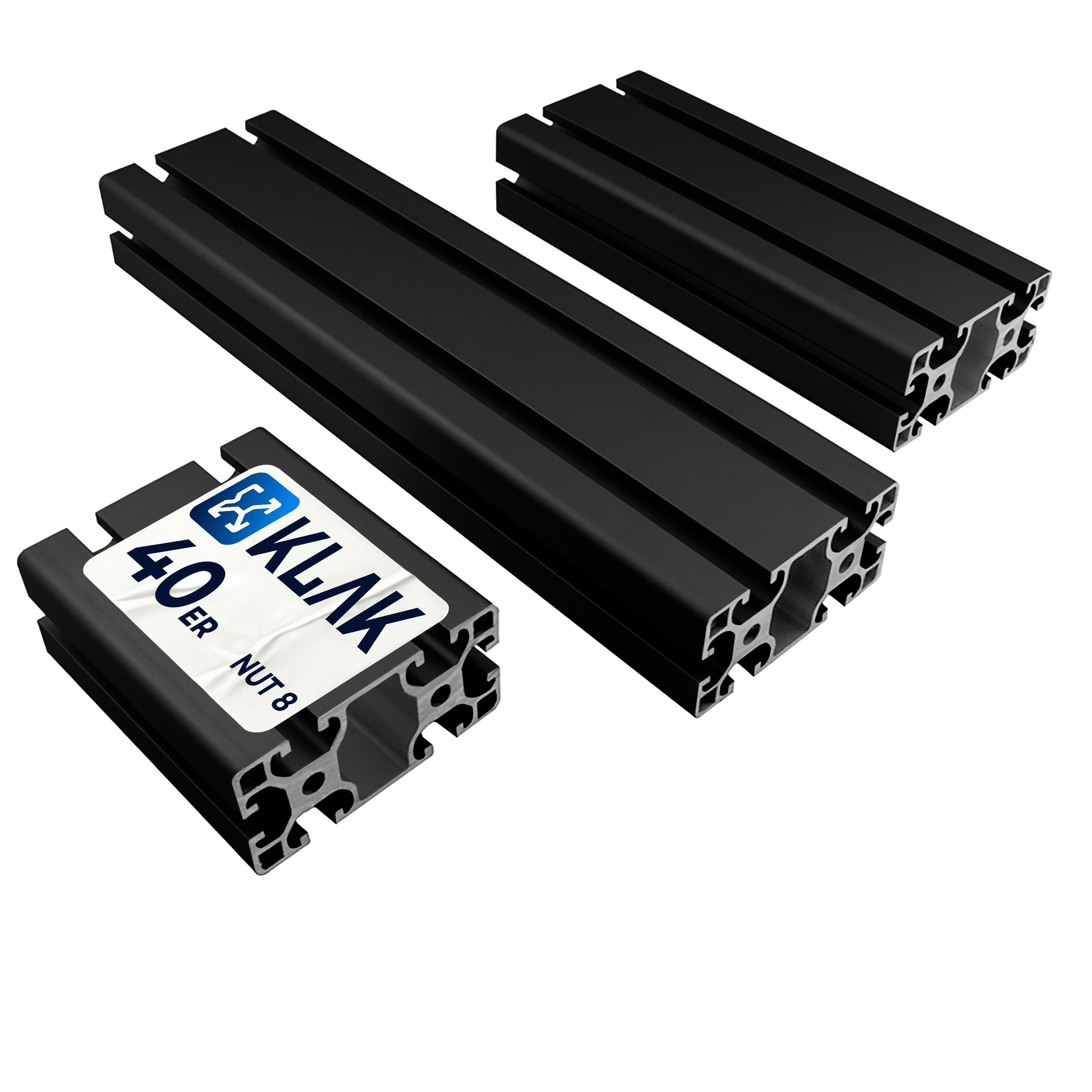 ALU Profil Aluprofil 40x80mm Nut 8 Aluminium Systemprofil Typ I 100mm-2000mm schwarz ALU Profil Aluprofil 40x80mm Nut 8 Aluminium Systemprofil Typ I schwarz 900mm