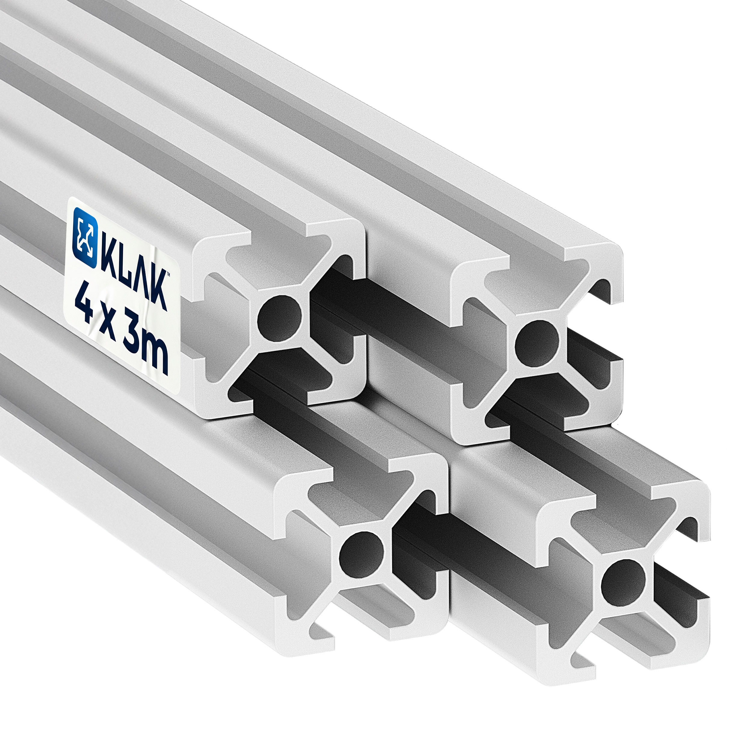 Alu Profil 4 Stück 20x20mm 3m System-, Montage-, Konstruktionsprofil Nut 6 Alu Profil 4 Stück 20x20mm 3m System-, Montage-, Konstruktionsprofil Nut 6
