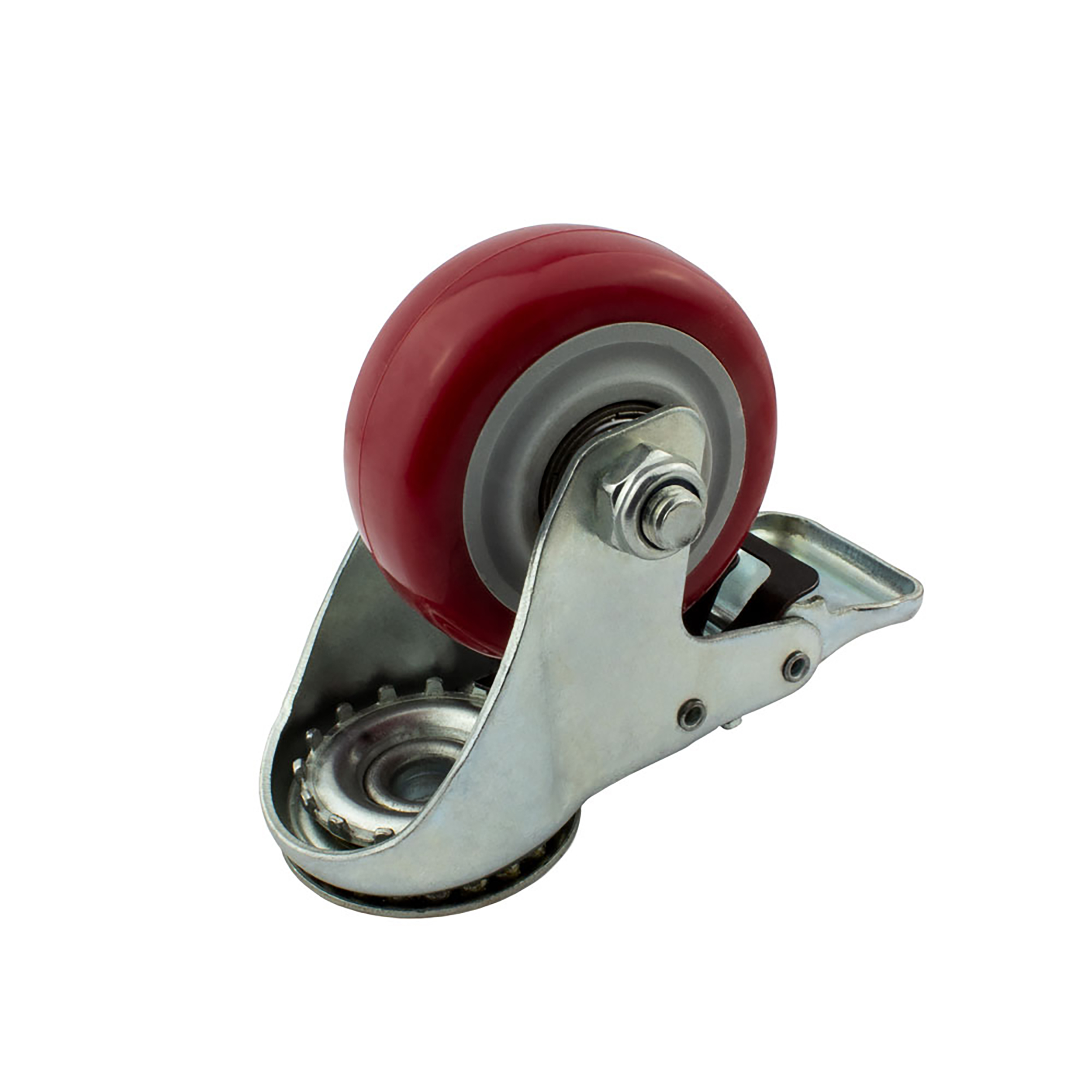 Lenkrolle Gummirolle mit Bremse Ø75mm Rückenloch Ø10,2mm für Aluprofil - 4 Stück Lenkrolle Gummirolle mit Bremse Ø75mm Rückenloch Ø10,2mm für Aluprofil - 4 Stück