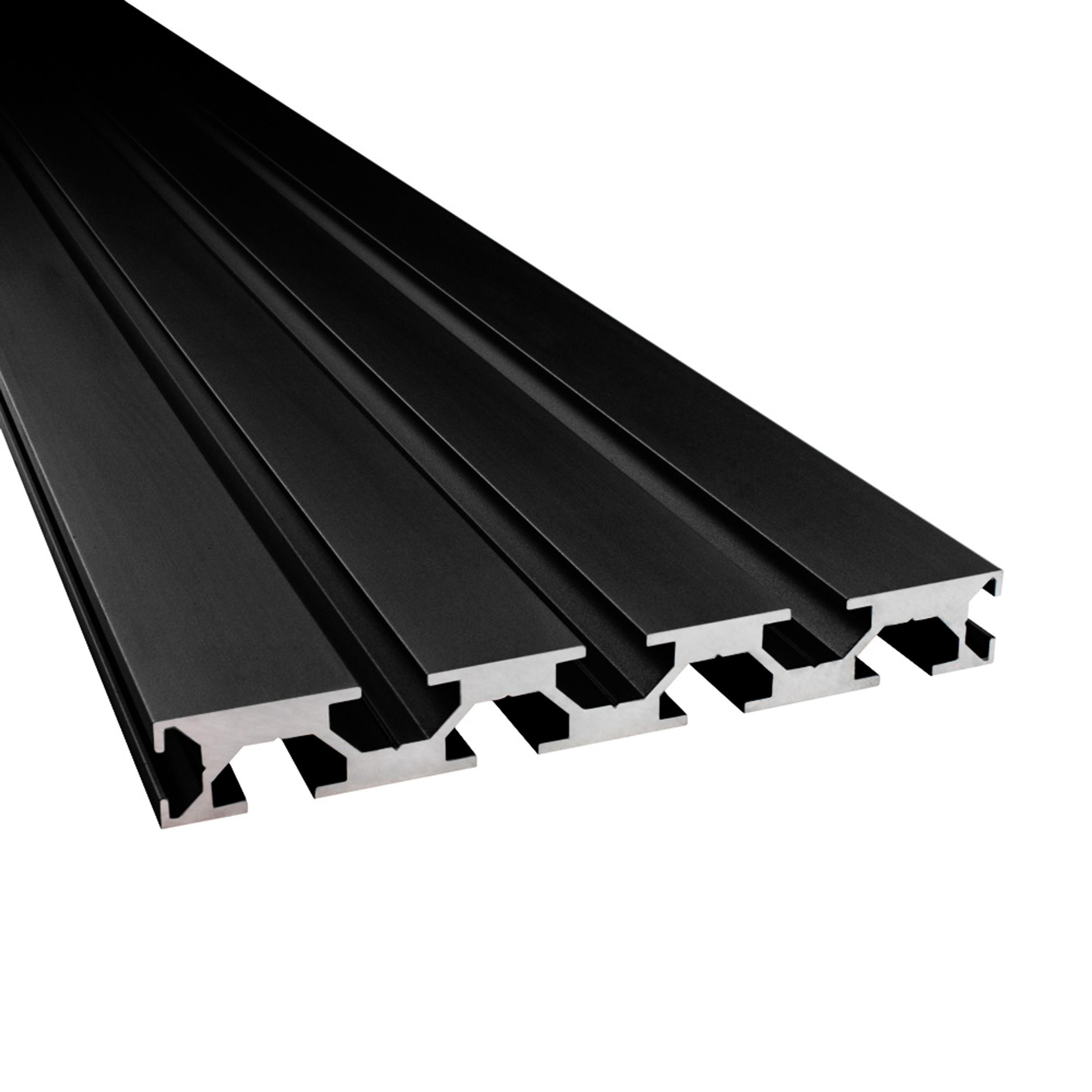 Alu Profil 6 Stück 15x120mm 2m System-, Montage-, Konstruktionsprofil Nut 8 schwarz