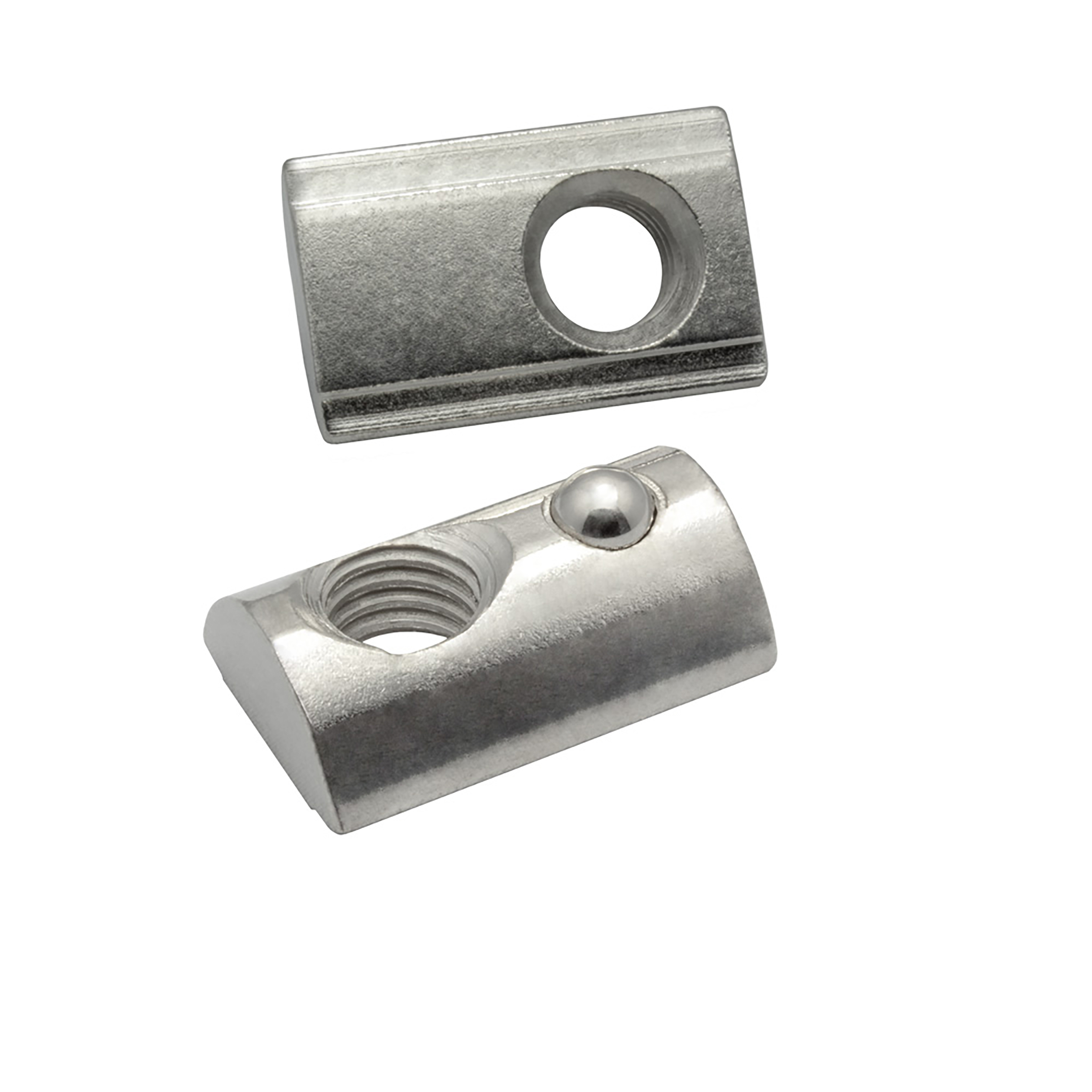 Nutenstein mit Federkugel und Steg M8 Nut 10 für Aluprofil 45-er - 10 Stück