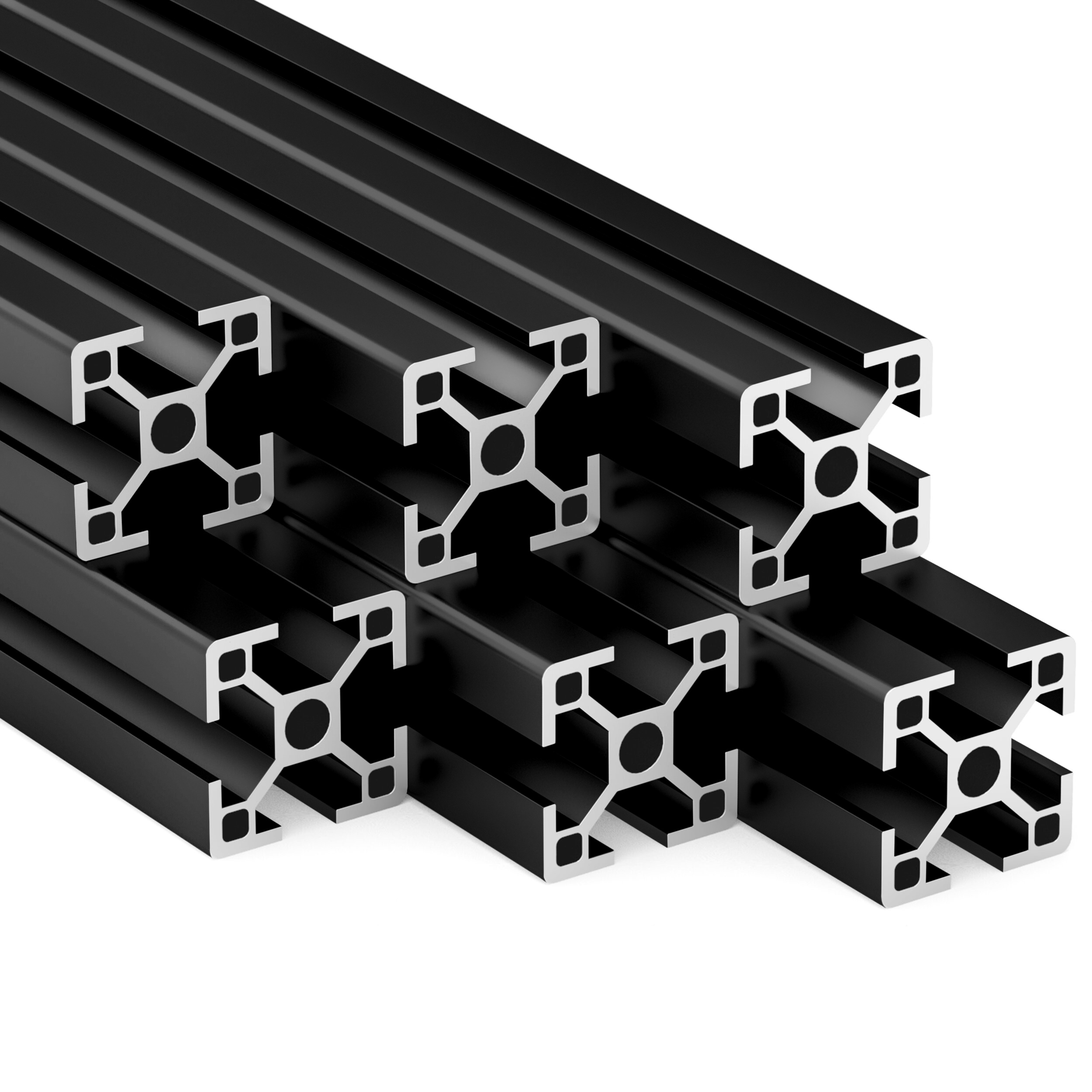 Alu Profil 6 Stück 30x30mm 2m System-, Montage-, Konstruktionsprofil Nut 8 schwarz Alu Profil 6 Stück 30x30mm 2m System-, Montage-, Konstruktionsprofil Nut 8 schwarz