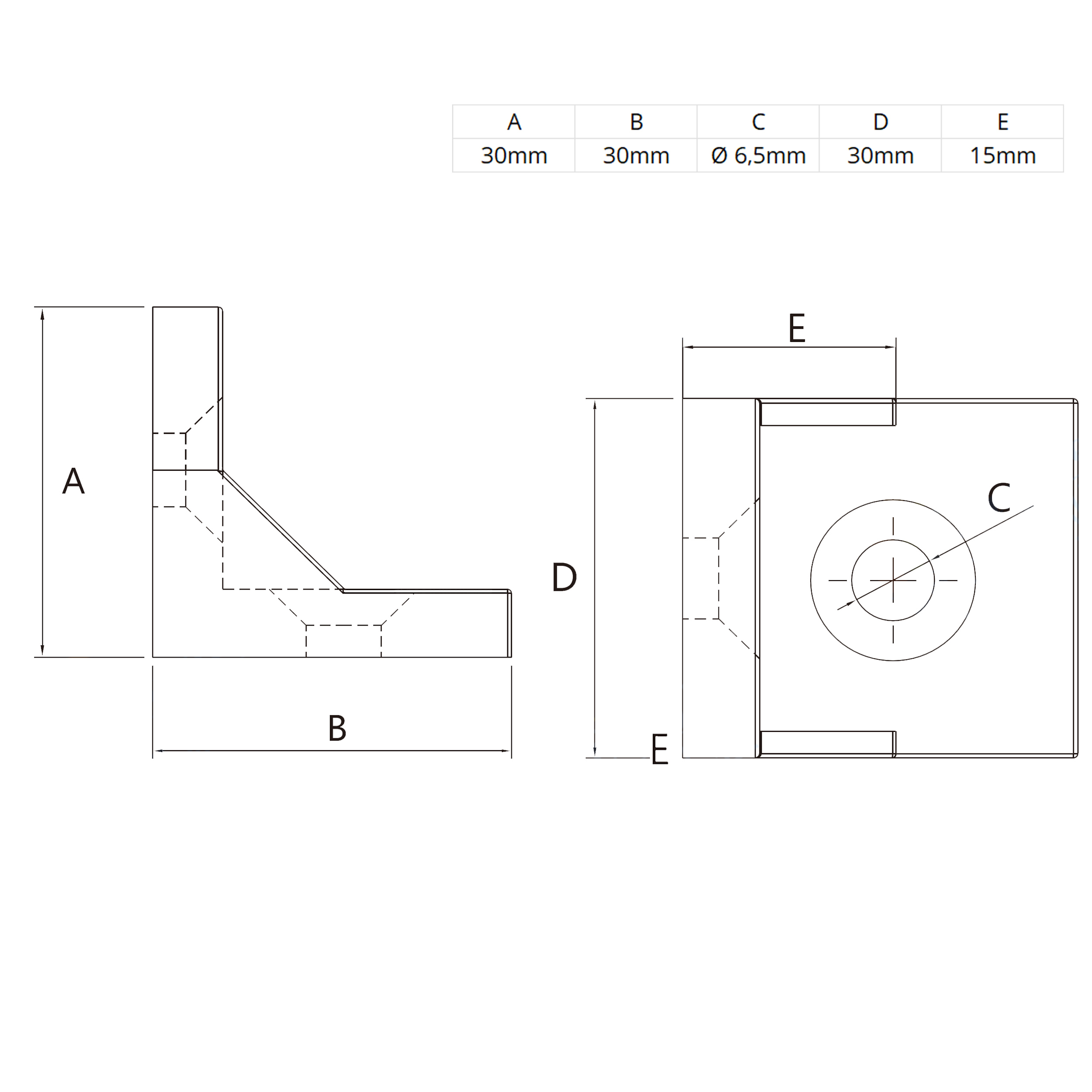 Drehwinkel Verbinder ink. Schrauben und Nutensteine Nut 8 für Aluprofil 30-er Drehwinkel Verbinder ink. Schrauben und Nutensteine Nut 8 für Aluprofil 30-er - 1 Stück